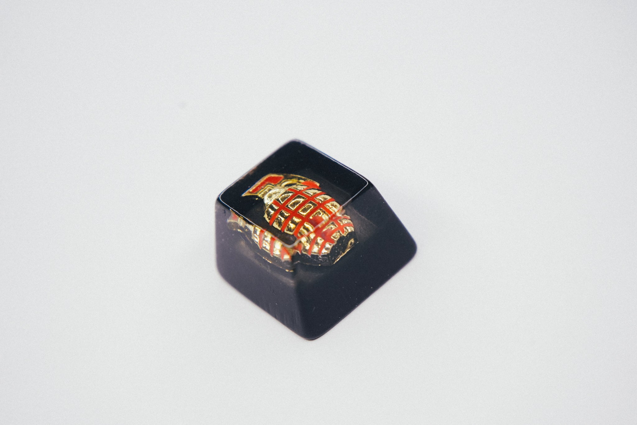 Golden Grenade Jelly Artisan Keycap - Custom Mechanical Keyboard Key for Gaming & Typing - Perfect for PC, Mac & Laptop Enthusiasts