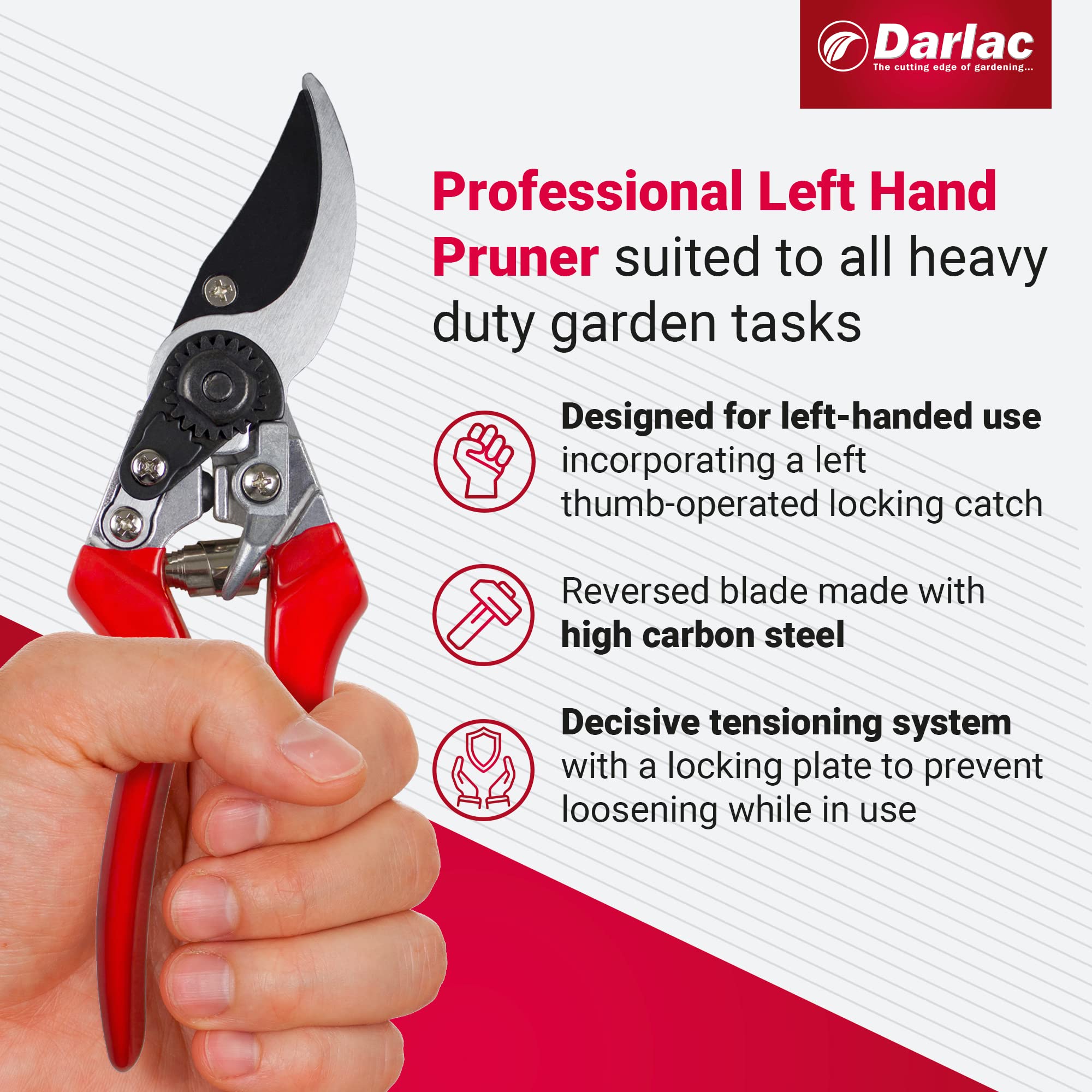 DP631 Professional Left Hand Pruner - High Quality Gardening Shears for Left-Handed Users | Perfect for Trimming, Pruning & Landscaping