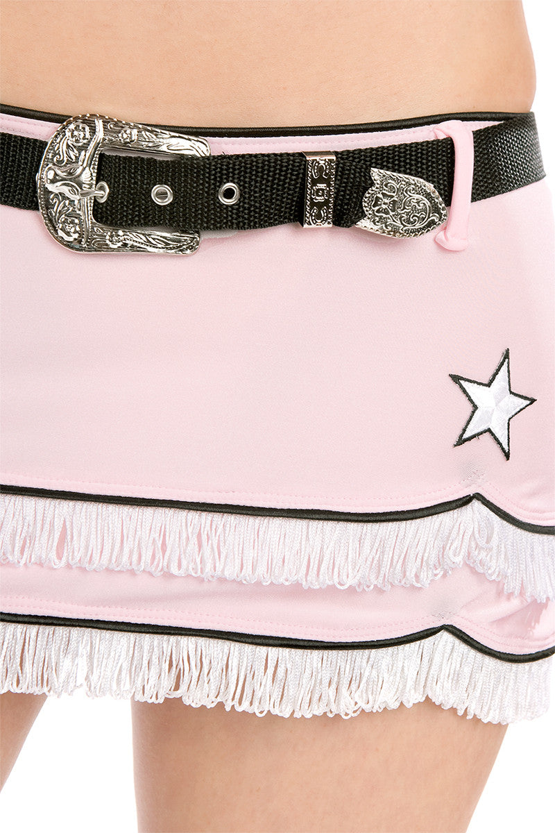 Little Buckaroo Western Skirt & Belt Set for Girls - Cowgirl Costume, Rodeo Outfit, Western Theme Party Dress - Perfect for Halloween, Dress-Up Play, and Country Dance Events