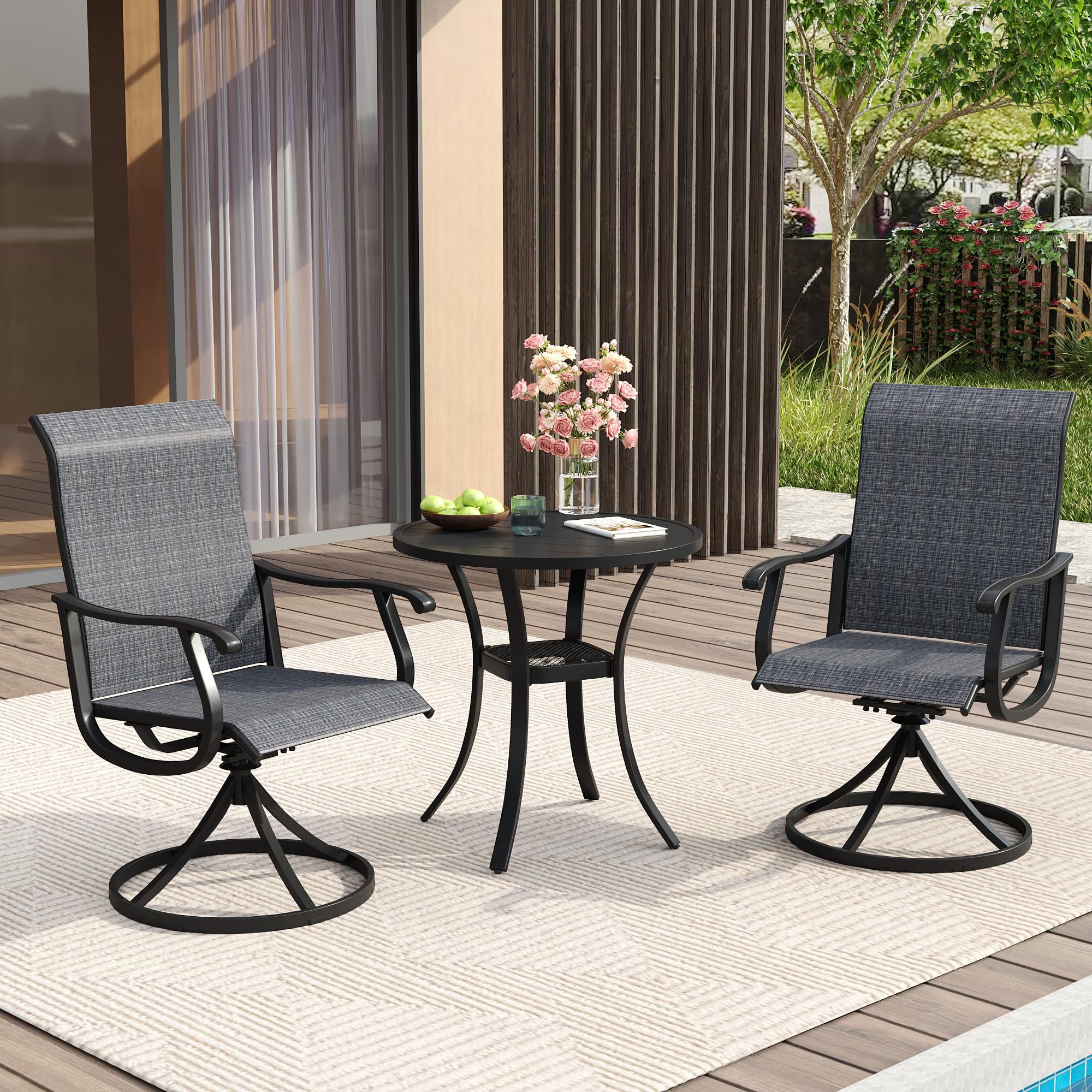 VICLLAX 3-Piece Outdoor Patio Dining Set for 2 - 27.5
