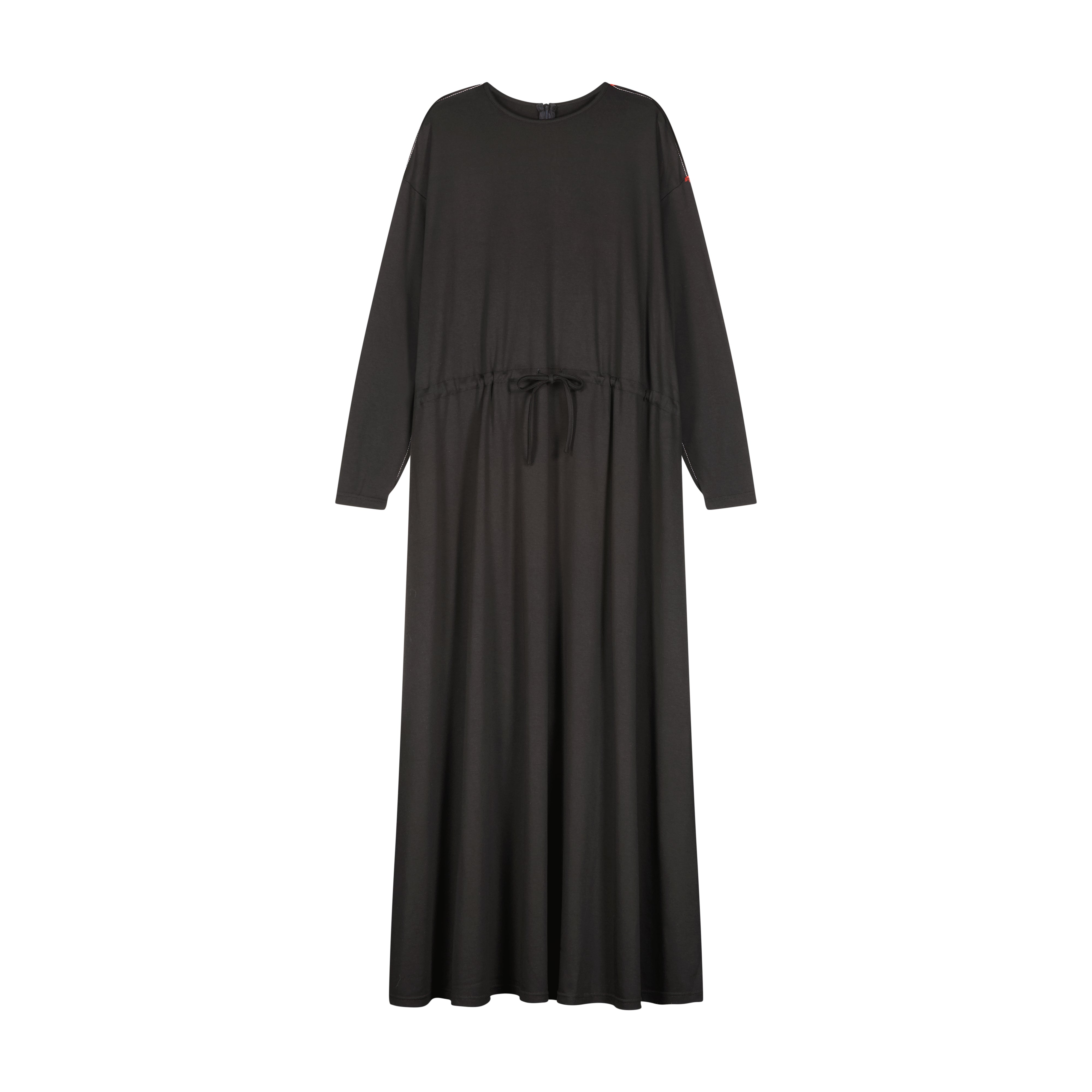 Elegant N.M Drawstring Maxi Black Dress for Women - Flowy Summer Evening Gown with Adjustable Waist - Perfect for Beach Vacations, Date Nights & Special Occasions