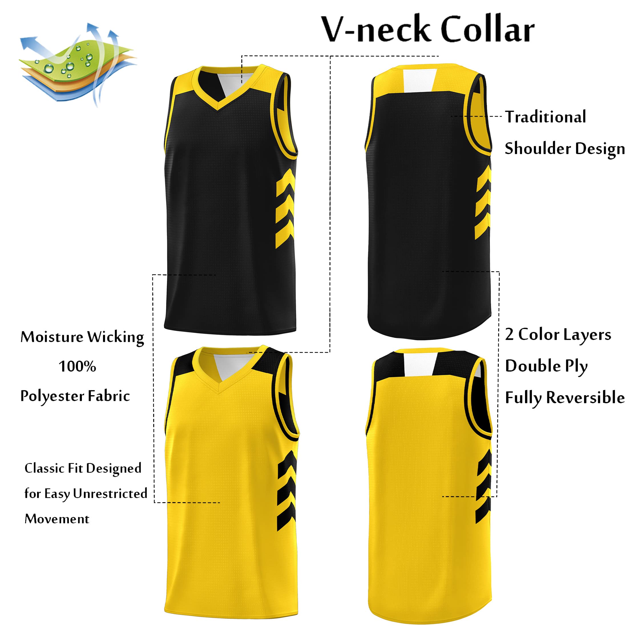 KXK Men's Reversible Basketball Jersey - Blank Team Uniform for Sports & Hip Hop - Sizes S to 4XL - Perfect for Games, Practice & Streetwear Fashion