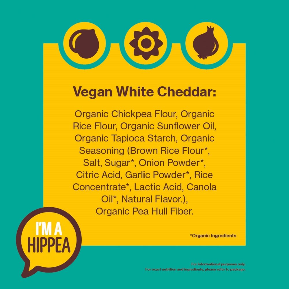 HIPPEAS Organic Chickpea Puffs Vegan White Cheddar - 24 Pack (1oz Each) | Gluten Free, High Protein, Crunchy Snacks | Perfect for School Lunches, Road Trips & Healthy Office Snacking