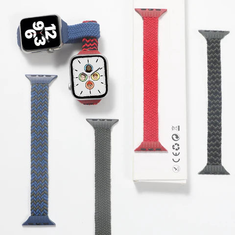 Premium Slim Braided Solo Loop Bands for Apple Watch - Comfortable & Durable Stretchable Sport Strap - Ideal for Running, Workouts & Everyday Wear