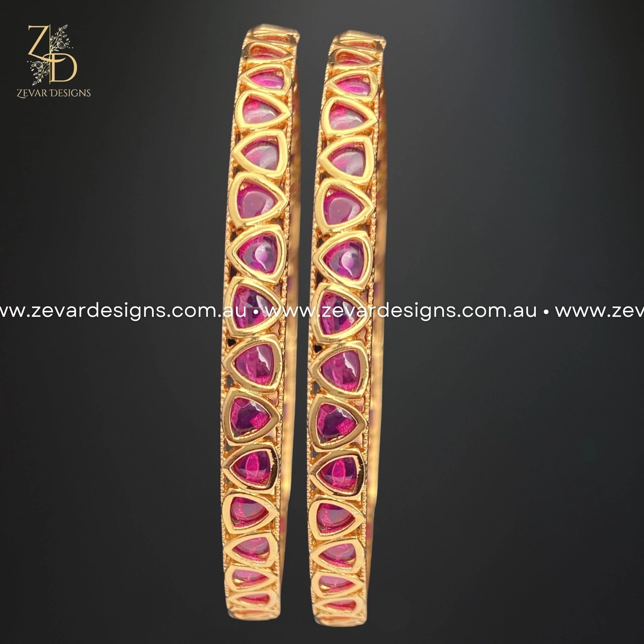 Elegant Kundan Bangles (Slim) with Ruby Stones - Perfect for Indian Weddings, Festivals & Special Occasions
