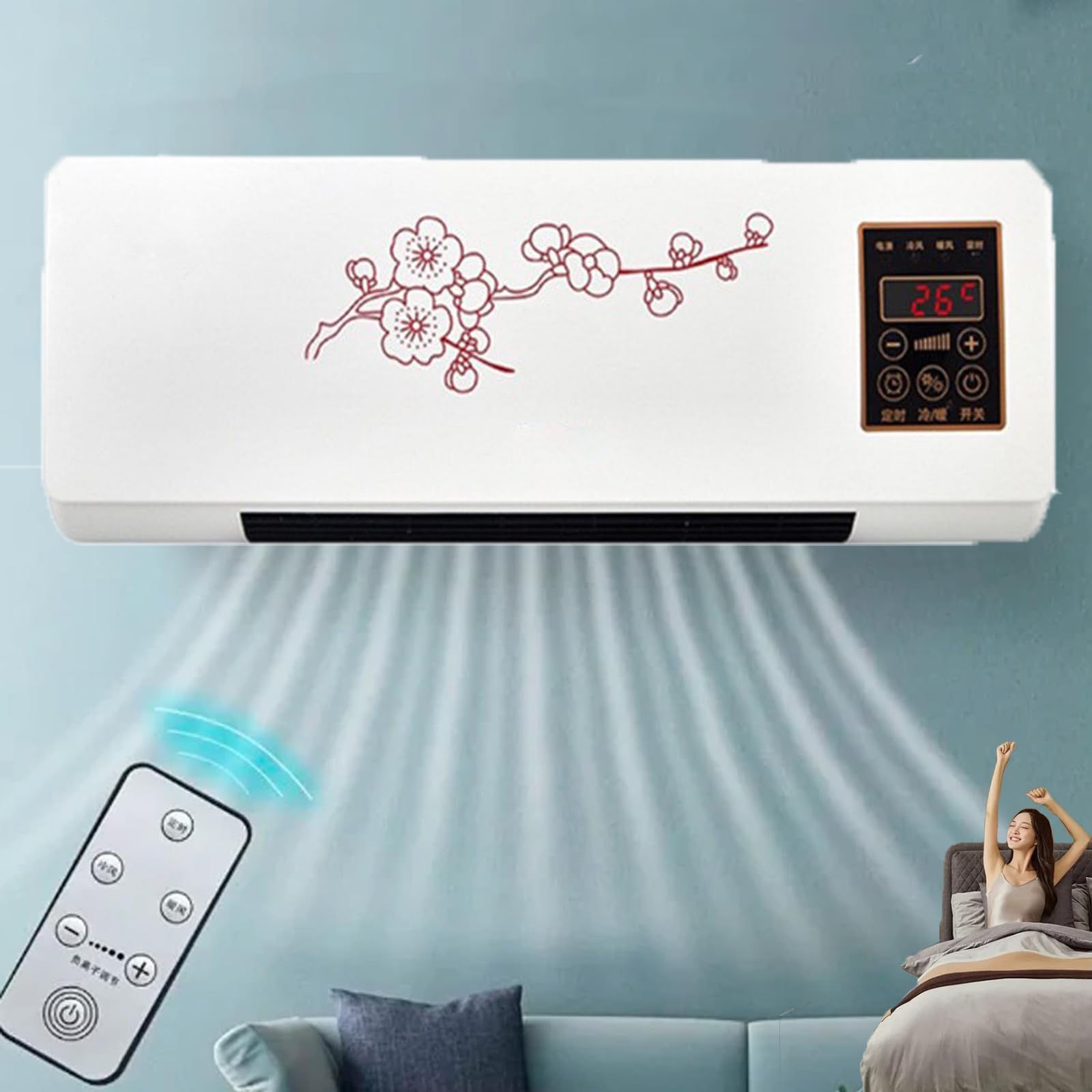 Split Max Portable Air Conditioner - 8000 BTU Cooling Power with Remote Control - Energy Efficient Quiet AC Unit for Bedroom, Office & Small Spaces (Red) - Perfect for Summer Cooling & Home Comfort