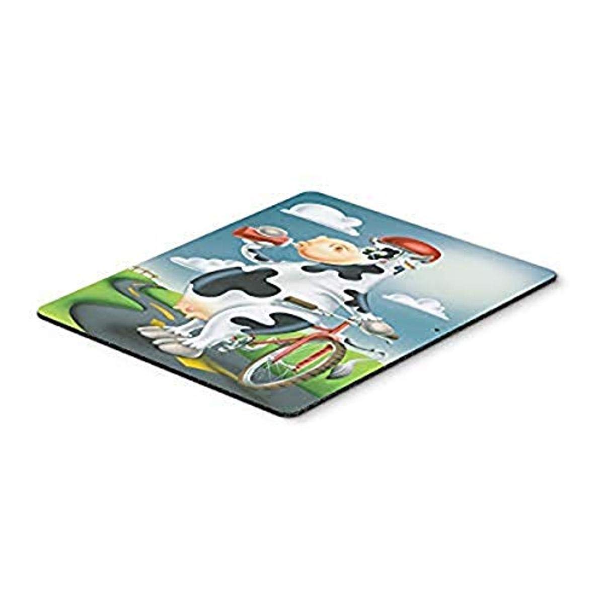 Caroline's Treasures APH0532MP Cow on a Bike Ride Mouse Pad - Large Washable Non-Slip Desk Mat for Home Office, Gaming & Computer Work | Perfect for Laptops, Hot Pads & Trivets | Durable Surface for Work, Study & Creative Spaces