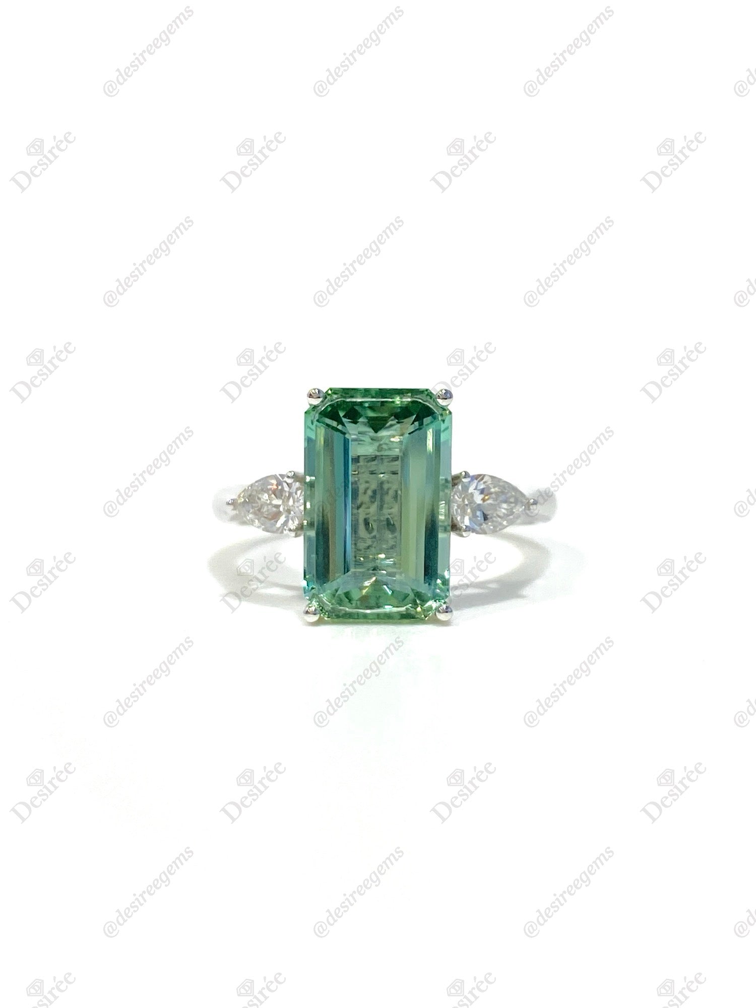 Natural Green Tourmaline 3.89 Carat Sterling Silver Ring for Women - Elegant Birthstone Jewelry Gift for Anniversary, Engagement & Special Occasions