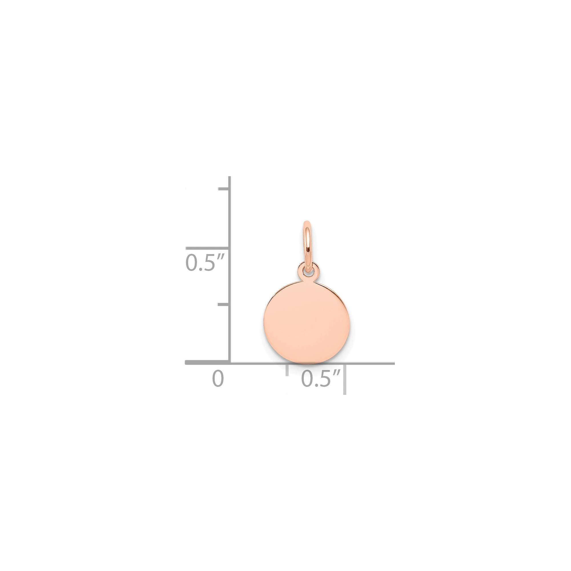 14K Rose Gold Engravable Circular Disc Charm - .009 Gauge Plain Jewelry for Necklace, Bracelet & DIY Crafting - Perfect for Personalized Gifts, Engraved Jewelry & Special Occasions