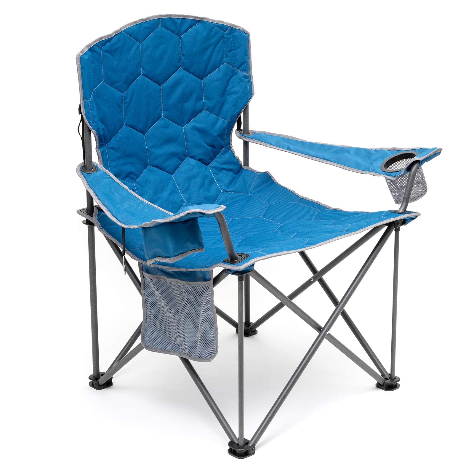 **SUNNYFEEL XXL Oversized Camping Chair Heavy Duty 500 LBS Capacity - Portable Folding Chair with Padded Seat, Armrests, Cup Holder & Storage Pocket - Perfect for Big & Tall Adults Over 6'4 - Ideal for Outdoor, Travel, Picnic, Camping, Beach, Sports Events & Backyard Relaxation**