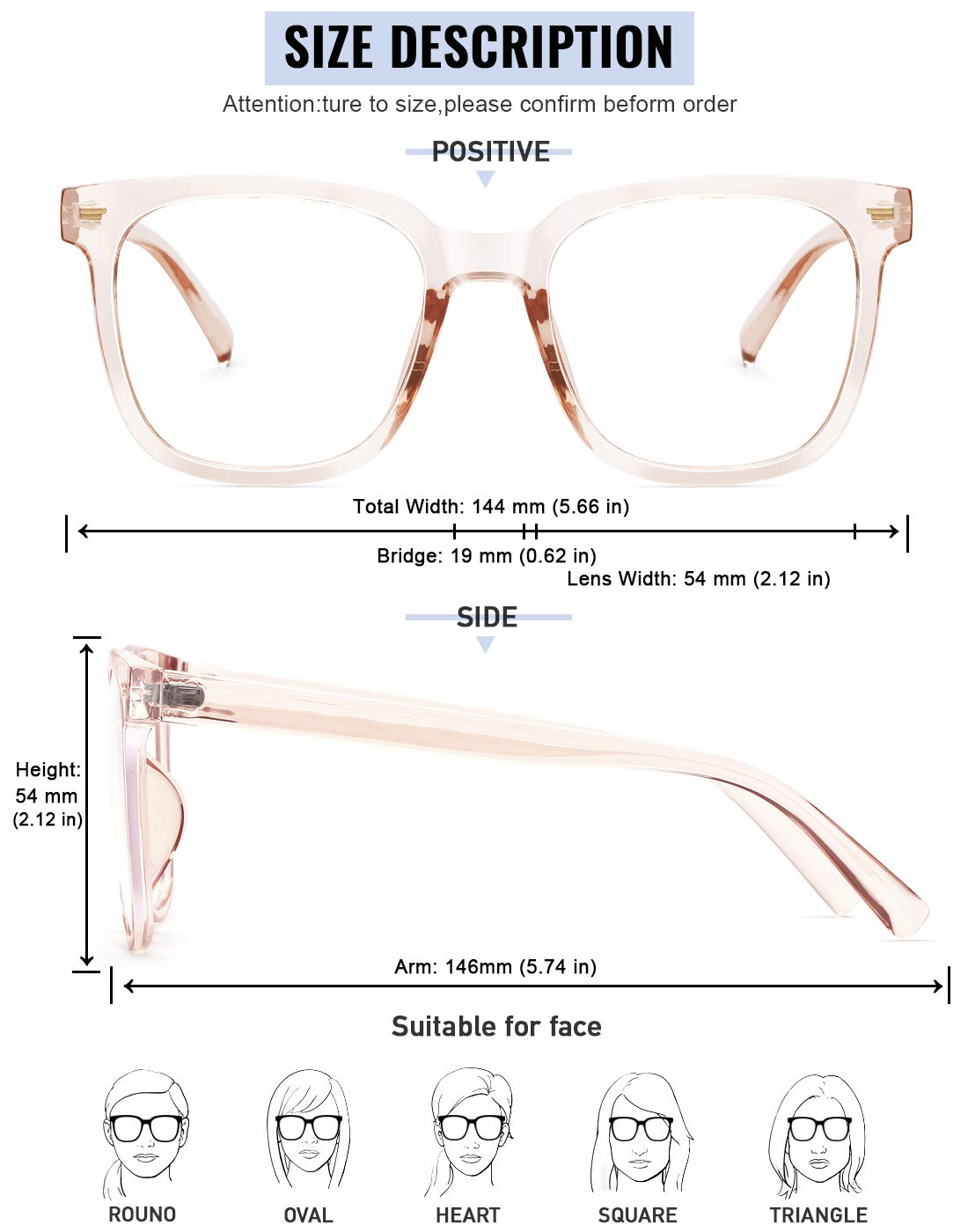 Blue Light Blocking Glasses for Women & Men - PANNER Oversized Square Anti Glare Computer Glasses to Reduce Eye Strain | Perfect for Office Work, Gaming & Screen Time