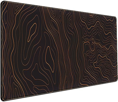 Black & Orange Topographic Contours