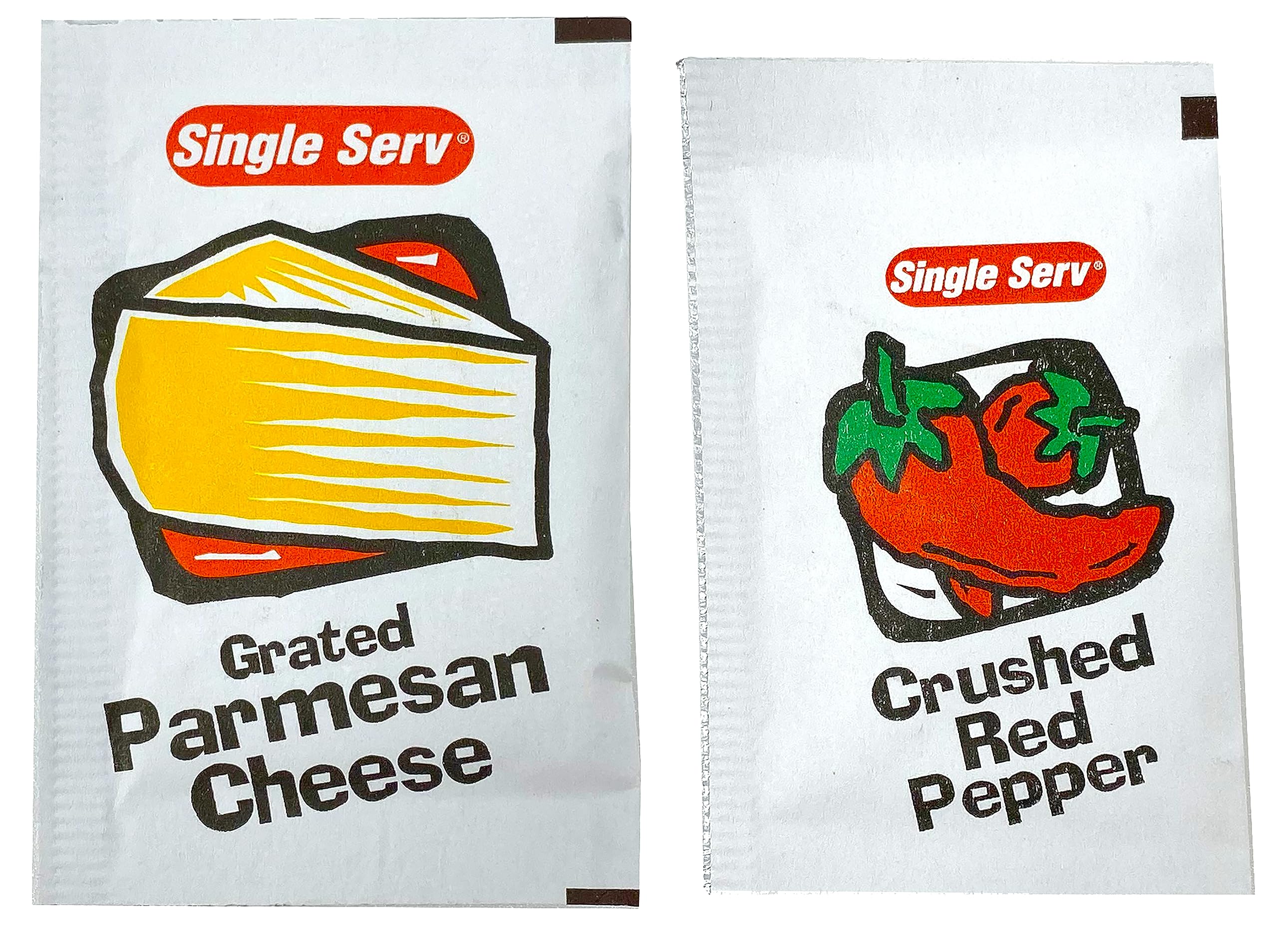 Single Serve Parmesan Cheese & Crushed Red Pepper Packets - 50 Each (100 Pack) | Portion Control for Pizza, Pasta & Salads | Restaurant & Takeout Style Seasoning