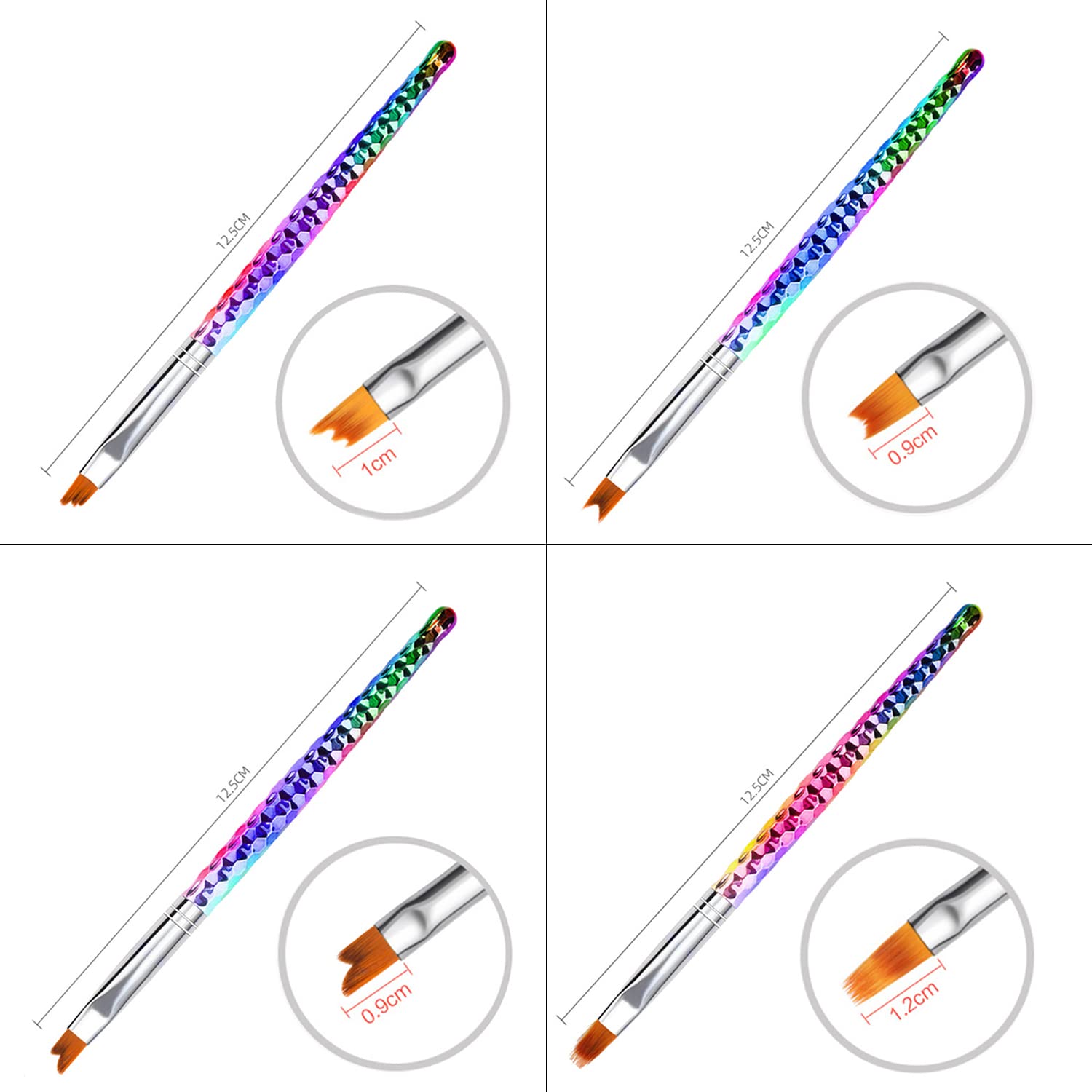 WOKOTO 8 Pcs Ombre Nail Brush Set for Acrylic Nails - Gradient Painting, UV Gel Flower Drawing & Nail Art Brushes - Professional Acrylic Application Tools for Salon & Home Manicure | Perfect for French Tips, Ombre Designs & 3D Nail Art