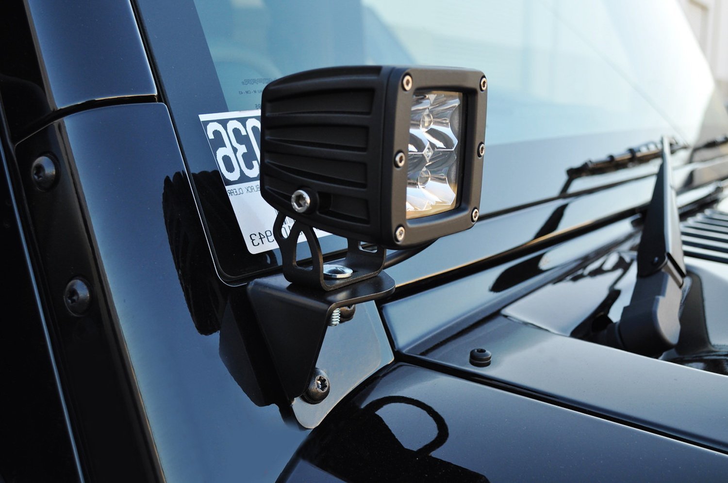 40W CREE LED Pod Light Kit with A-Pillar Mounting Brackets for 2007+ Jeep Wrangler JK - Off-Road, Trail, Night Driving Lighting Upgrade
