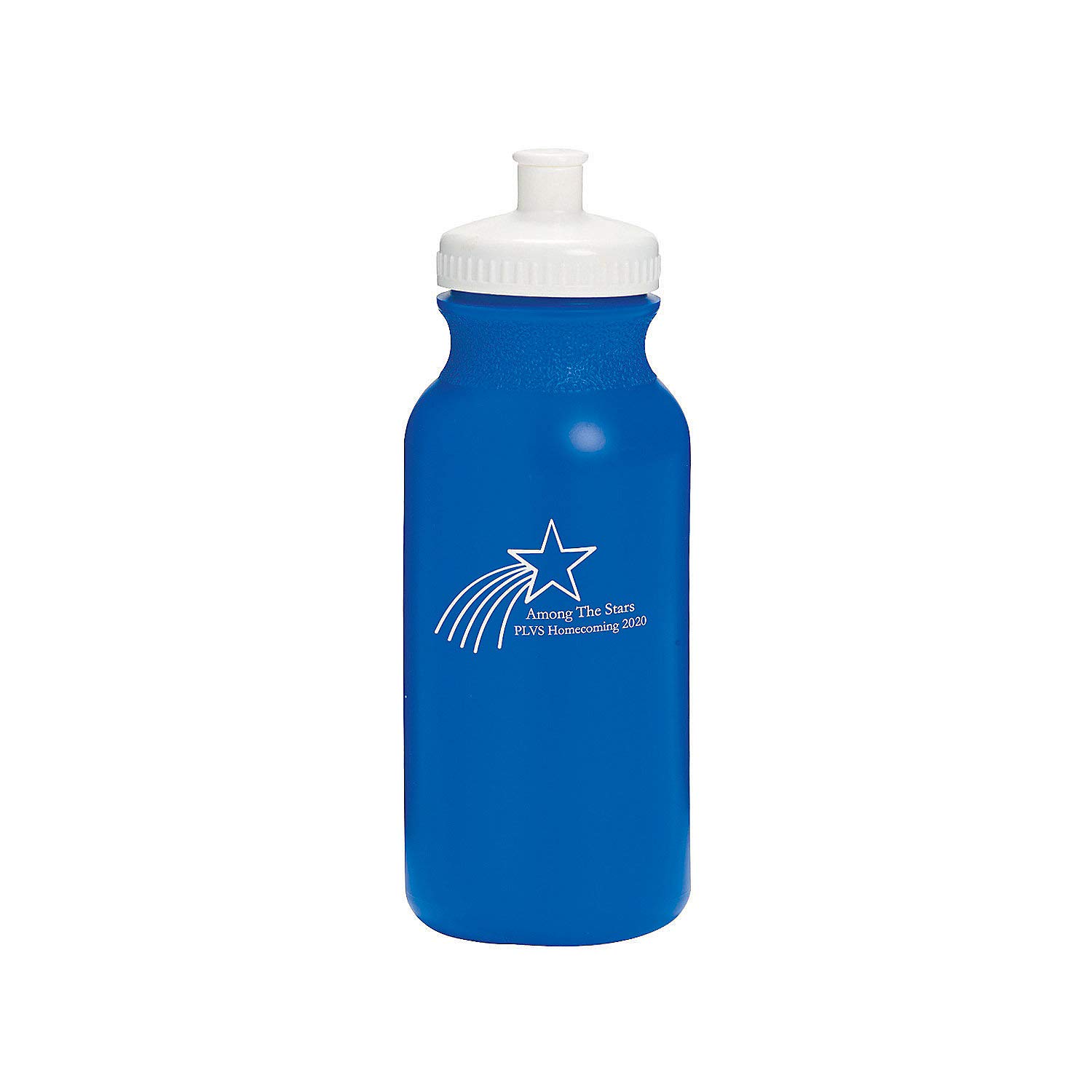 Personalized Opaque Blue Shooting Star Plastic Water Bottles - 50 Pack Bulk Party Supplies for Birthdays, School Events & Team Sports Hydration
