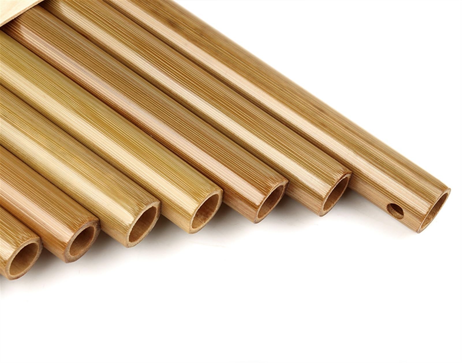 10 Pipe Chinese Traditional Pan Flute - High Quality Bamboo Wind Instrument in C Key, Left Handed (Color: Left Hand) - Perfect for Meditation, Music Therapy & Cultural Performances