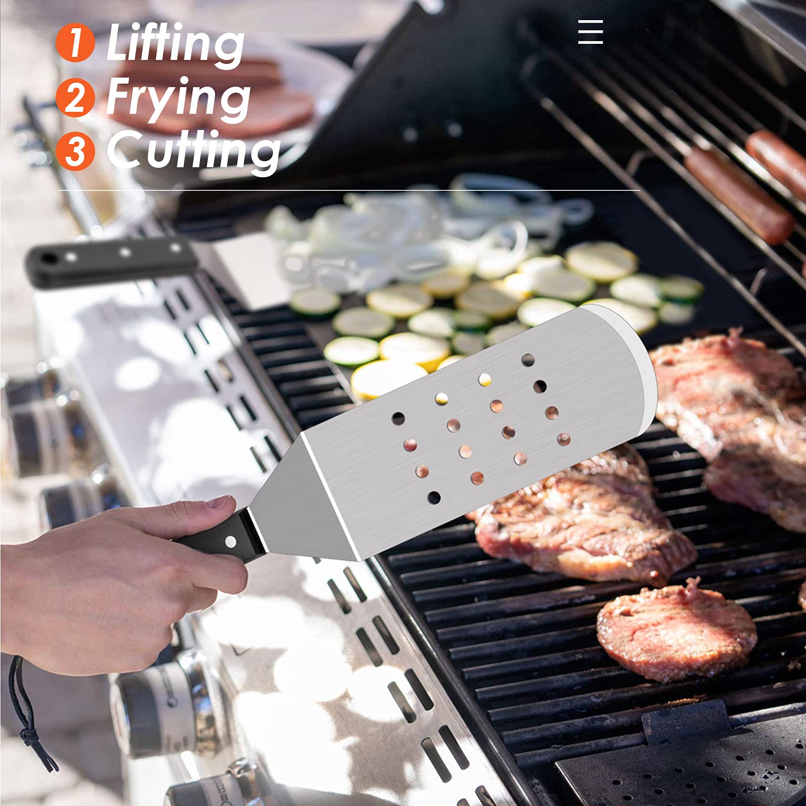 Premium Stainless Steel Griddle Accessories Set - 10-Piece BBQ Cooking Kit for Flat Top Grill, Teppanyaki & Camping | Includes 12” Melting Dome, Metal Spatulas, Scrapers, Tongs & Egg Rings | Perfect for Outdoor Grilling, Backyard BBQ & Camping Meals