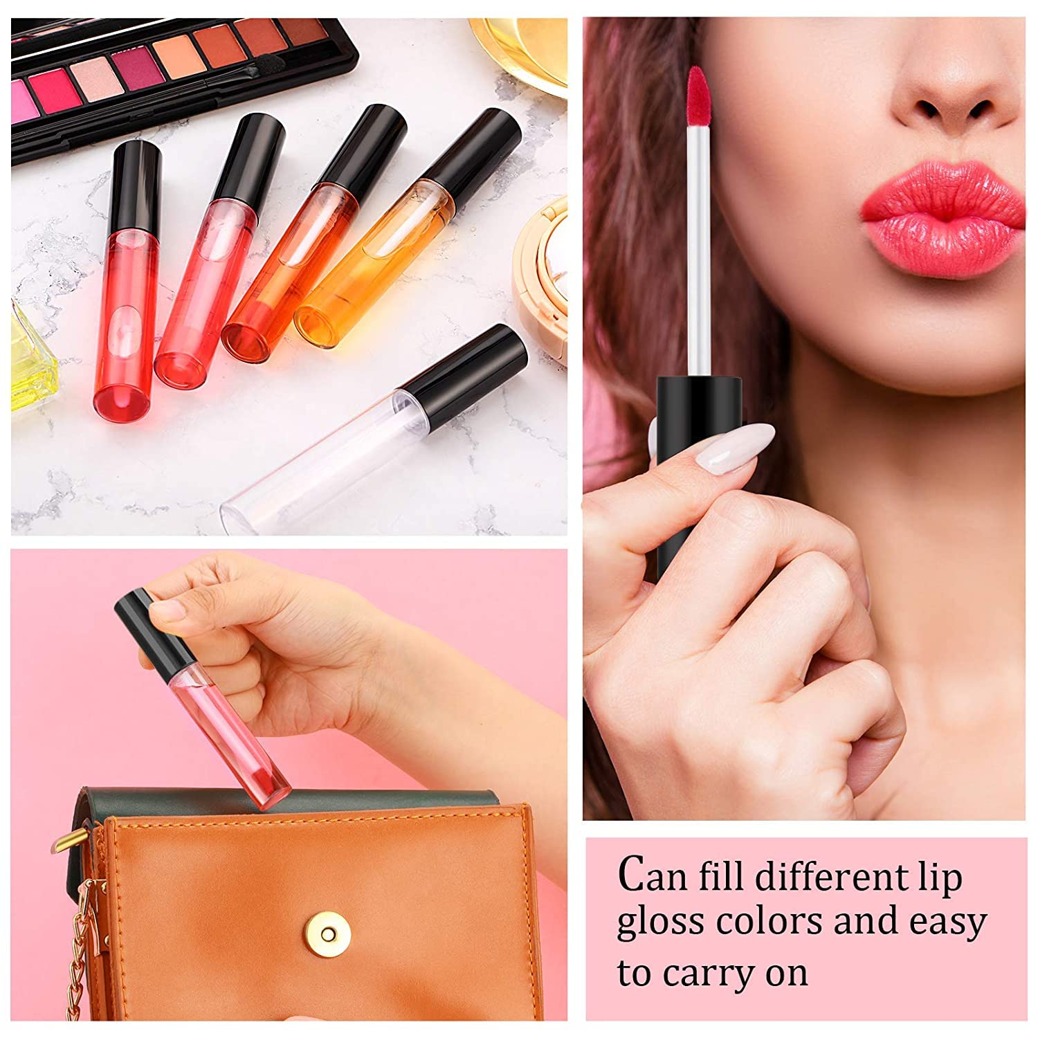 Unbreakable Travel Empty Lip Gloss Containers - 5ML Refillable Clear Plastic Bottles with Plug for Lip Care & Cosmetic Oils (Pack of 1) - Perfect for DIY Beauty, Travel Toiletries & Makeup Organizers
