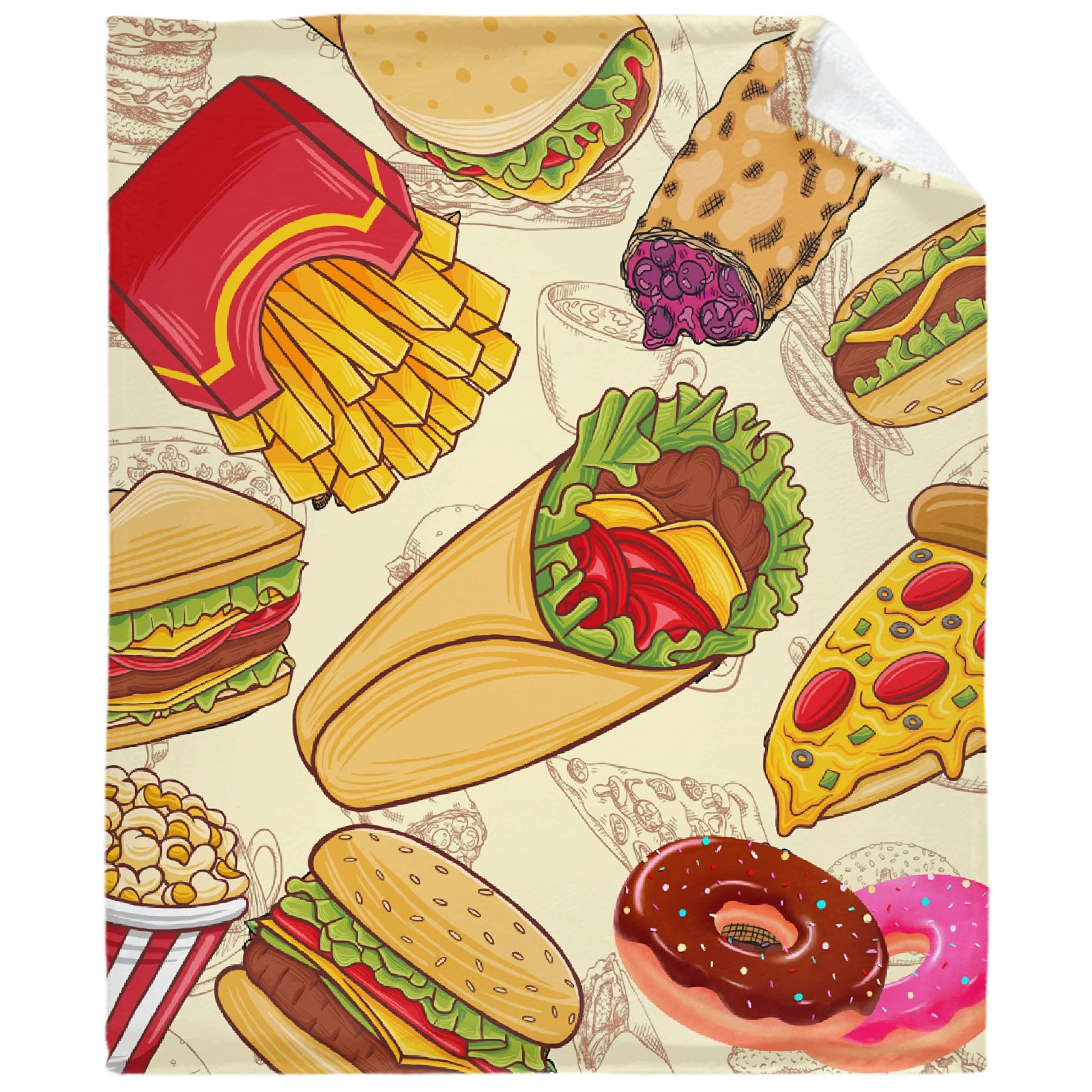 Burrito Blanket Tortilla - Soft Warm Fluffy Flannel Taco Blanket for Women, Men, Kids - XL 120x90 Inch Oversized Cozy Throw - Perfect for Sofa, Couch, Bed, Travel & Family Movie Nights - Funny Food Gift for Birthday & Christmas