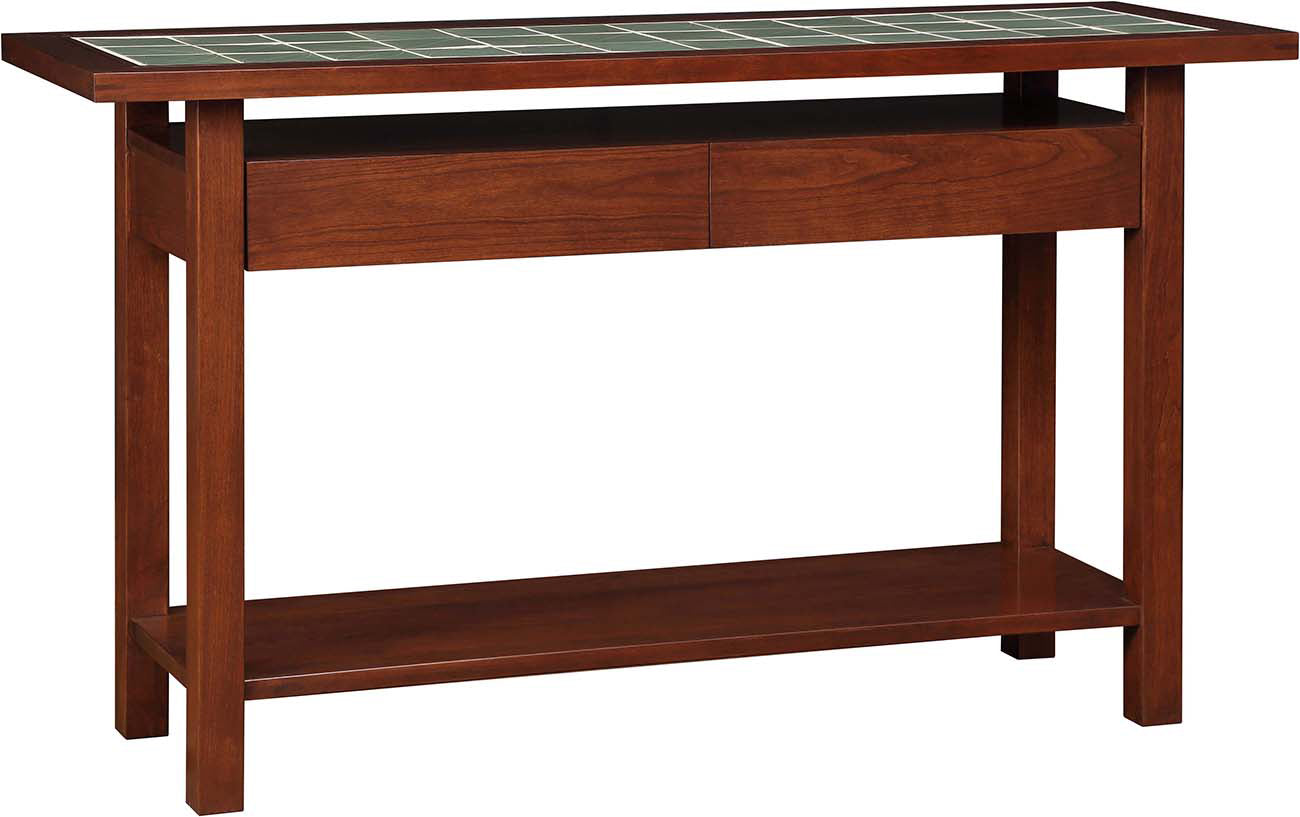 Modern Tile Top Console Table - Entryway Sofa Table with Storage Shelf | Perfect for Hallway, Living Room & Bedroom Decor