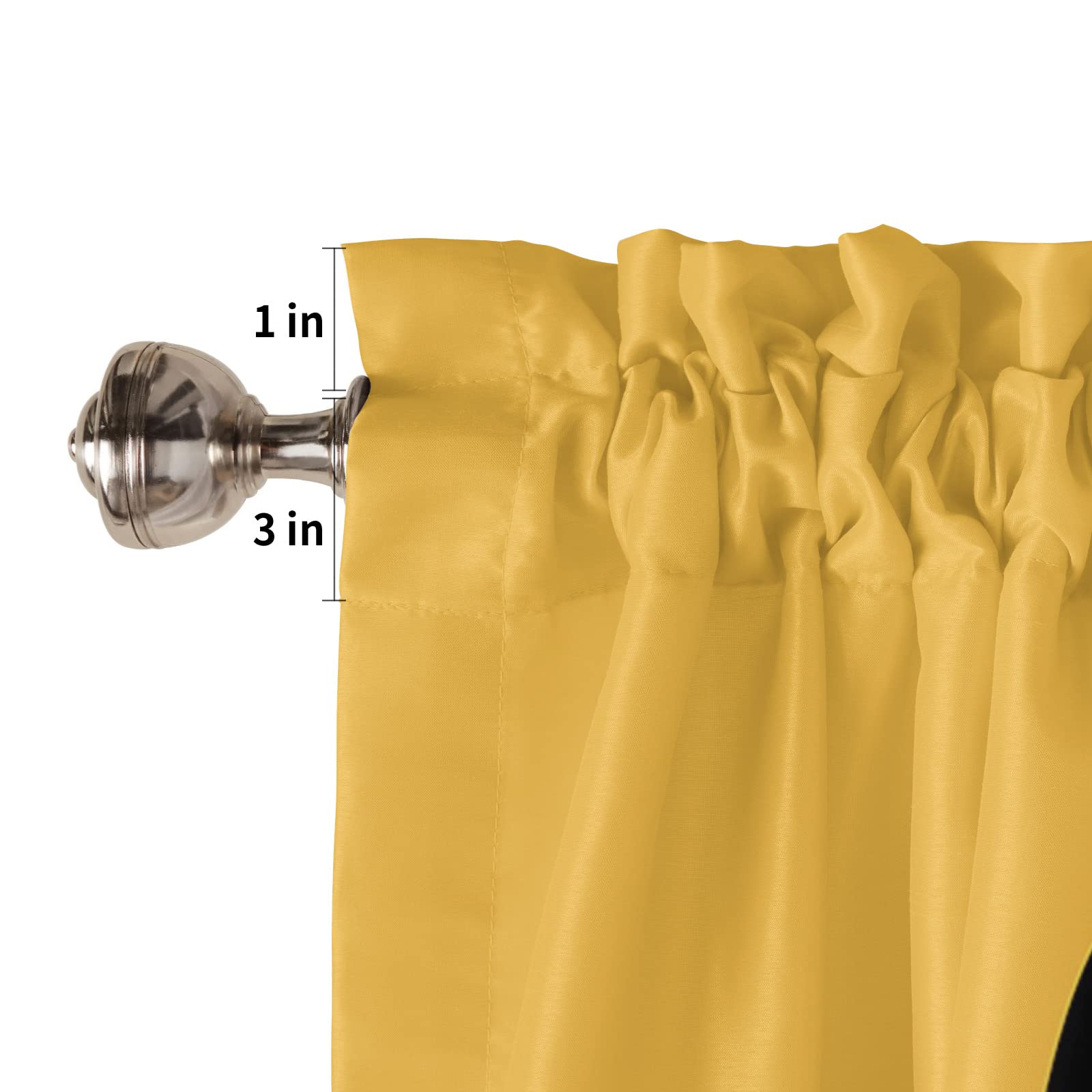 Christmas Santa Kitchen Curtains Set - 24 Inch Half Window Curtains with Rod Pocket, Yellow Merry Christmas Decor for Bedroom, Cafe & Bathroom - Perfect for Holiday Home Decor & Seasonal Window Treatments