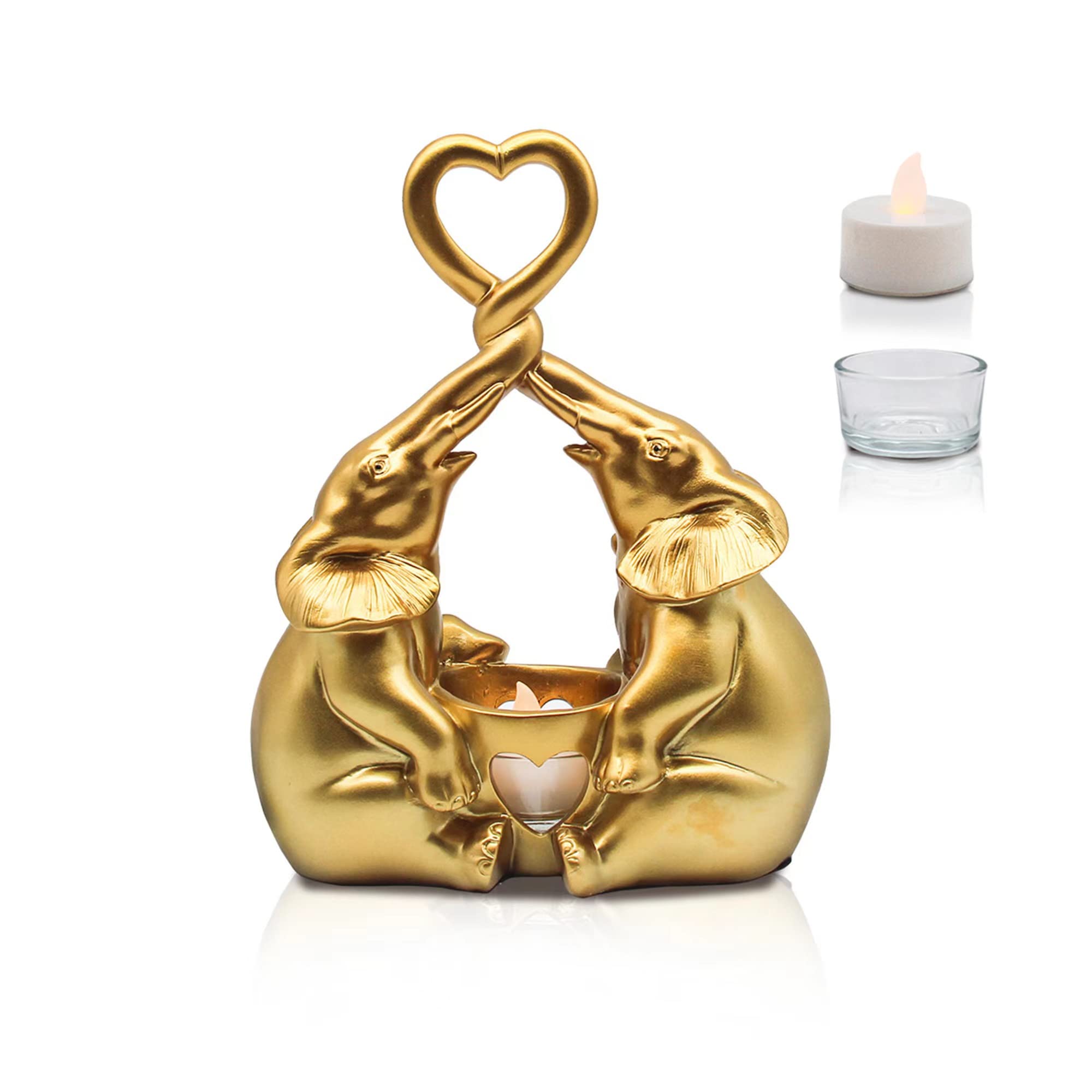 Lucky Gold Elephant Statue for Home Decor - Feng Shui Gift