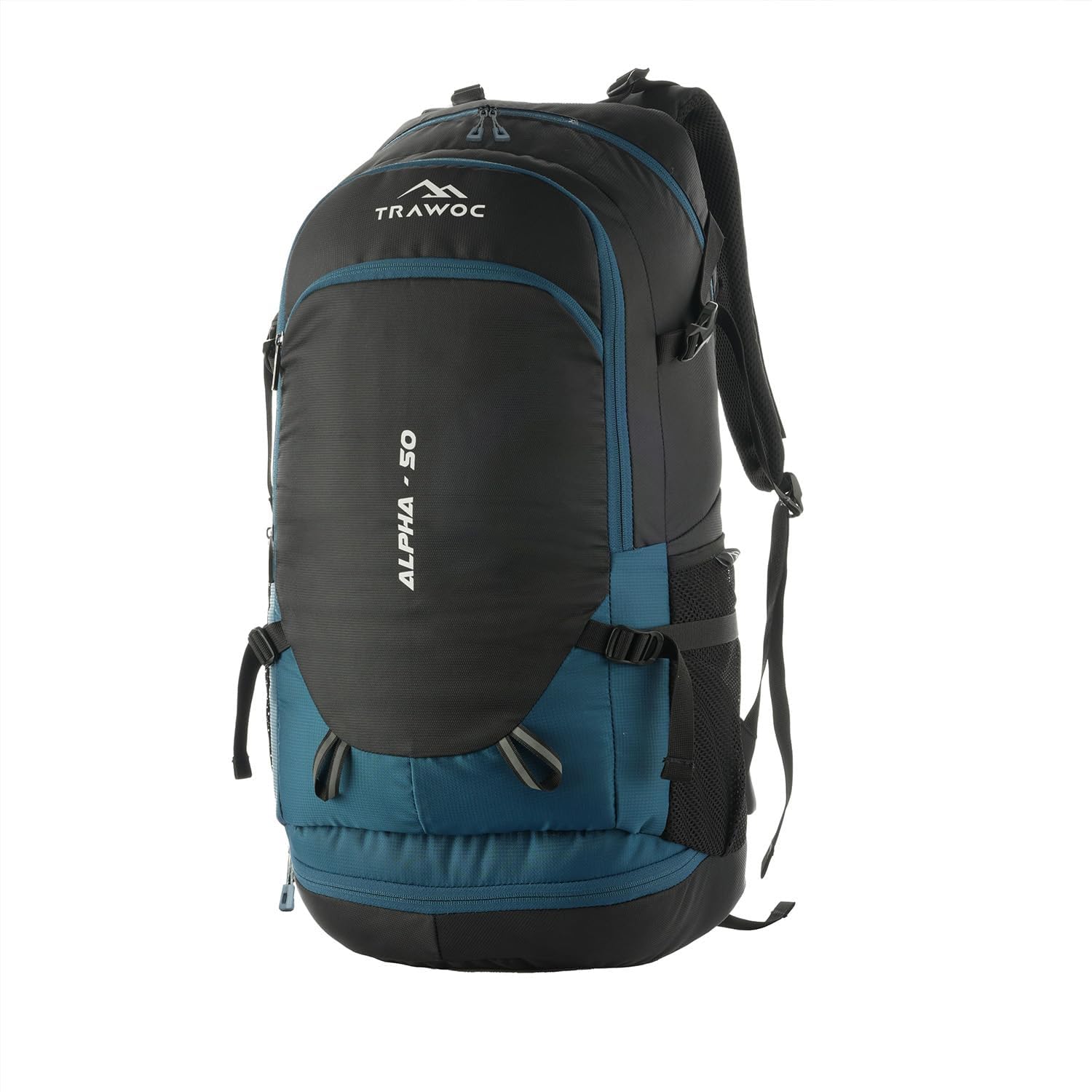 ALPHA 50L Waterproof Travel Backpack - Lightweight Hiking Backpack for Men & Women - Durable Trekking, Camping, Cycling Daypack - Sky Blue - Perfect for Outdoor Adventures, Weekend Getaways & Daily Commute