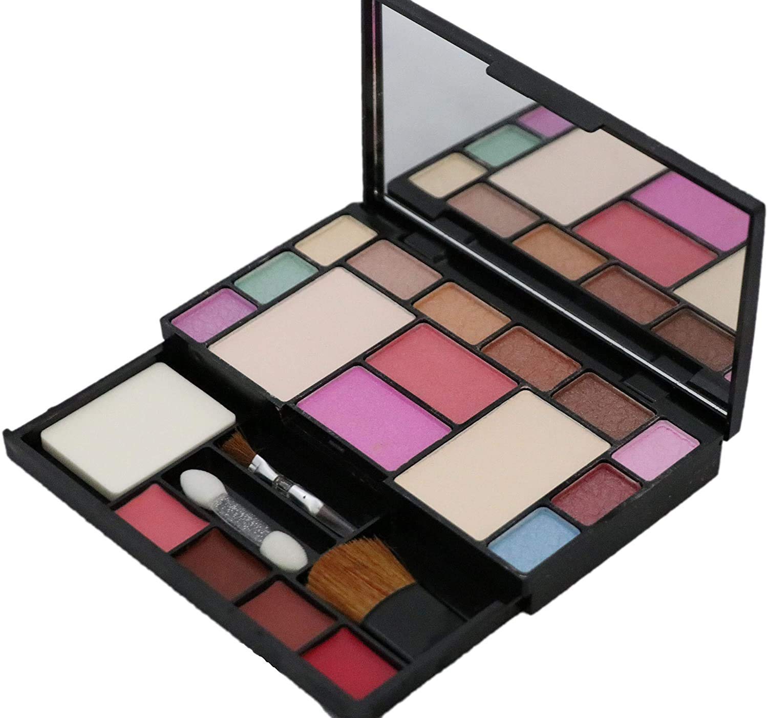 FOZZBY TYA 6171 Girls Makeup Kit with 7 Pink Makeup Brushes, 6-in-1 Makeup Sponges, 5 Lipsticks, 36H Sketch Eyeliner & Kajal - 17 Piece Cosmetic Set for Teens | Perfect for Birthday Gifts, Play Dress-Up & Makeup Practice