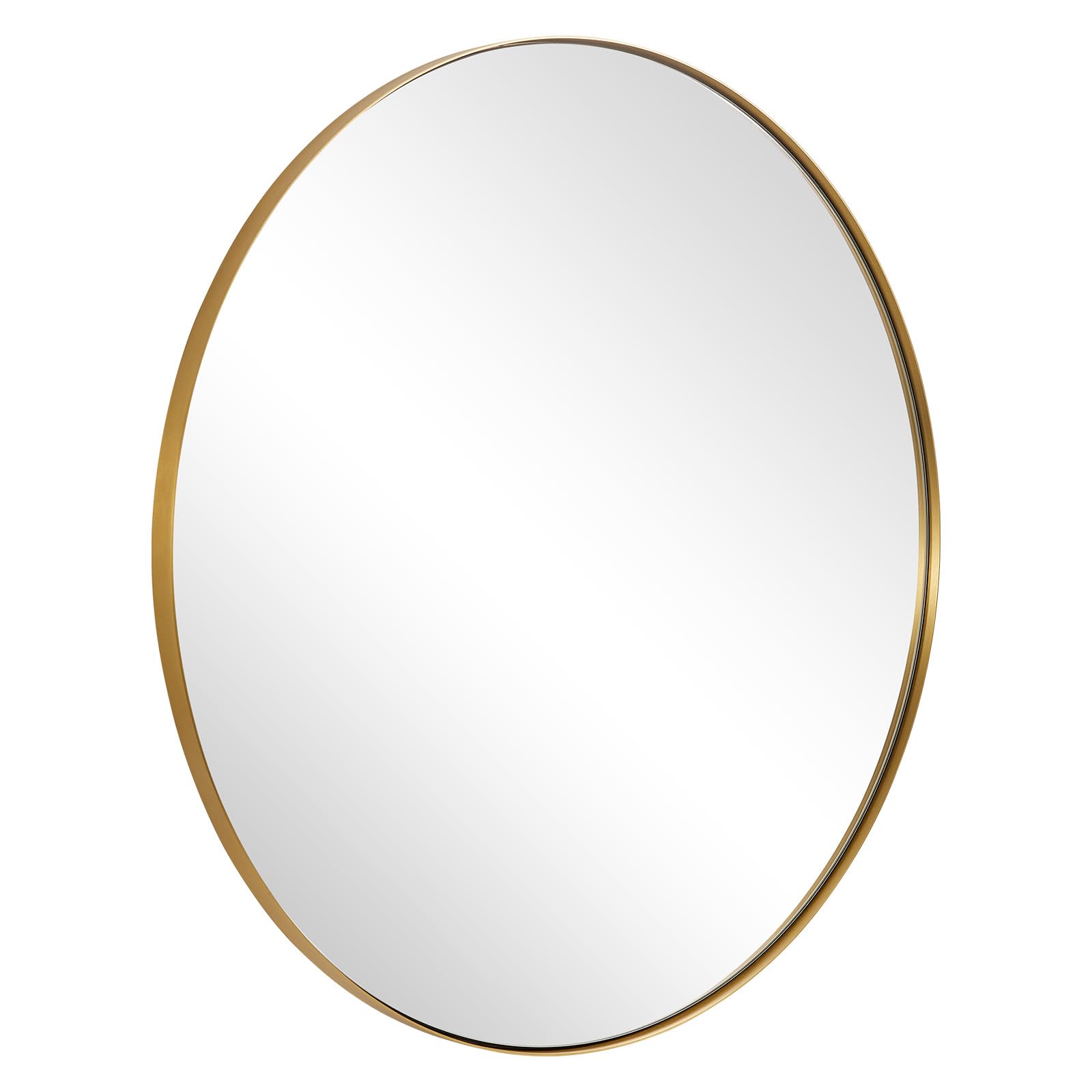 ANDY STAR 30'' Round Gold Wall Mirror - Brushed Brass Frame, Stainless Steel Metal, Modern Bathroom Living Room Bedroom Decor - Perfect for Vanity, Entryway, and Home Styling