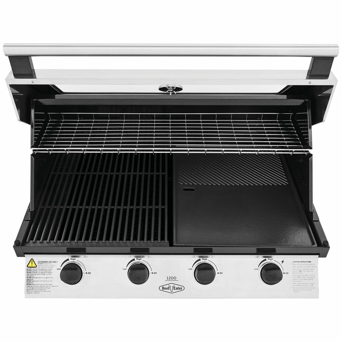 Beefeater 1200 Series 4 Burner LPG Built-In BBQ Grill BBG1240SB - Perfect for Outdoor Cooking, Backyard Parties, and Family Gatherings