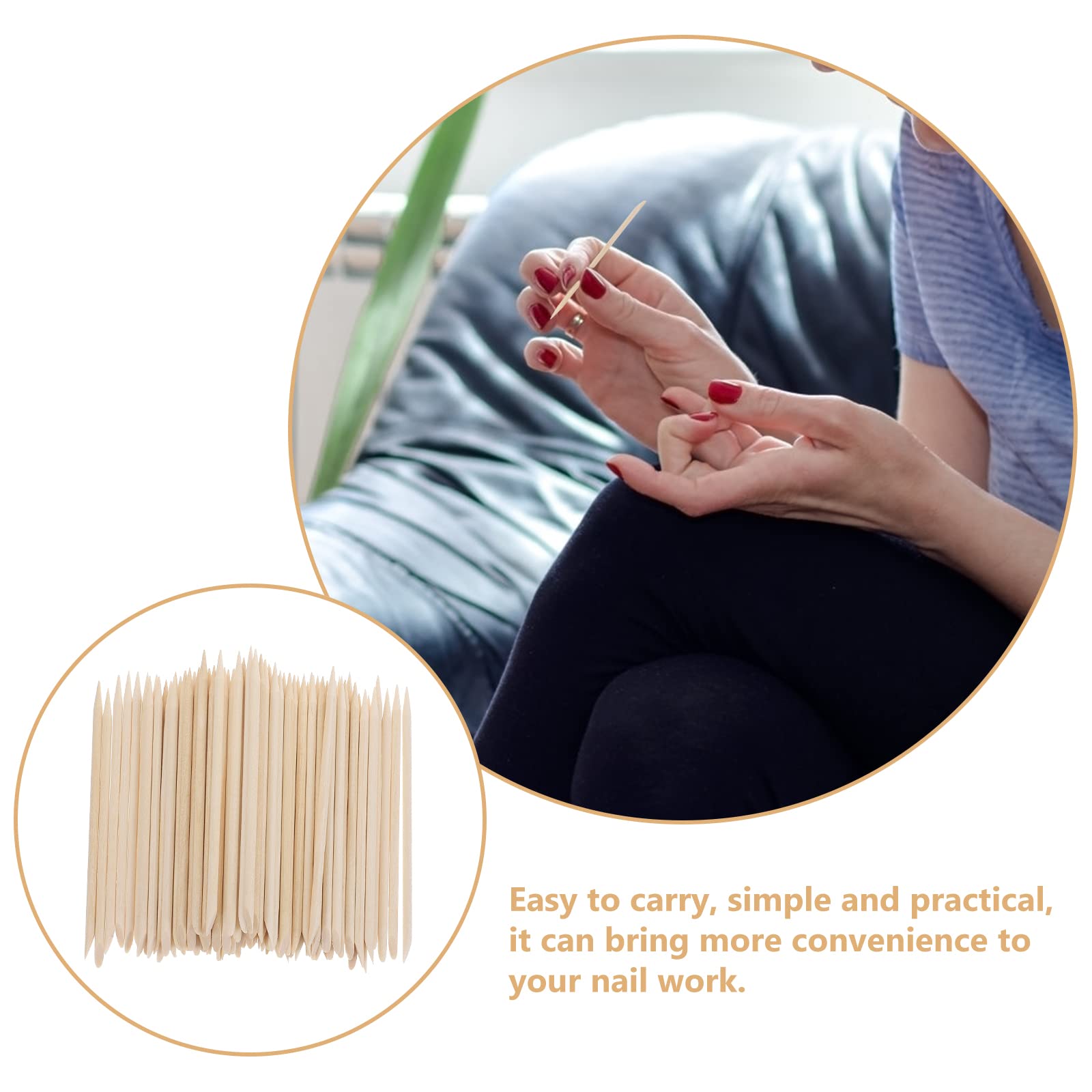 DOITOOL 300pcs Wooden Nail Sticks - Multi-Purpose Manicure Tools for Cuticle Cleaning, Nail Art & Precision Cleaning - Essential Nail Accessories for Home & Professional Salons