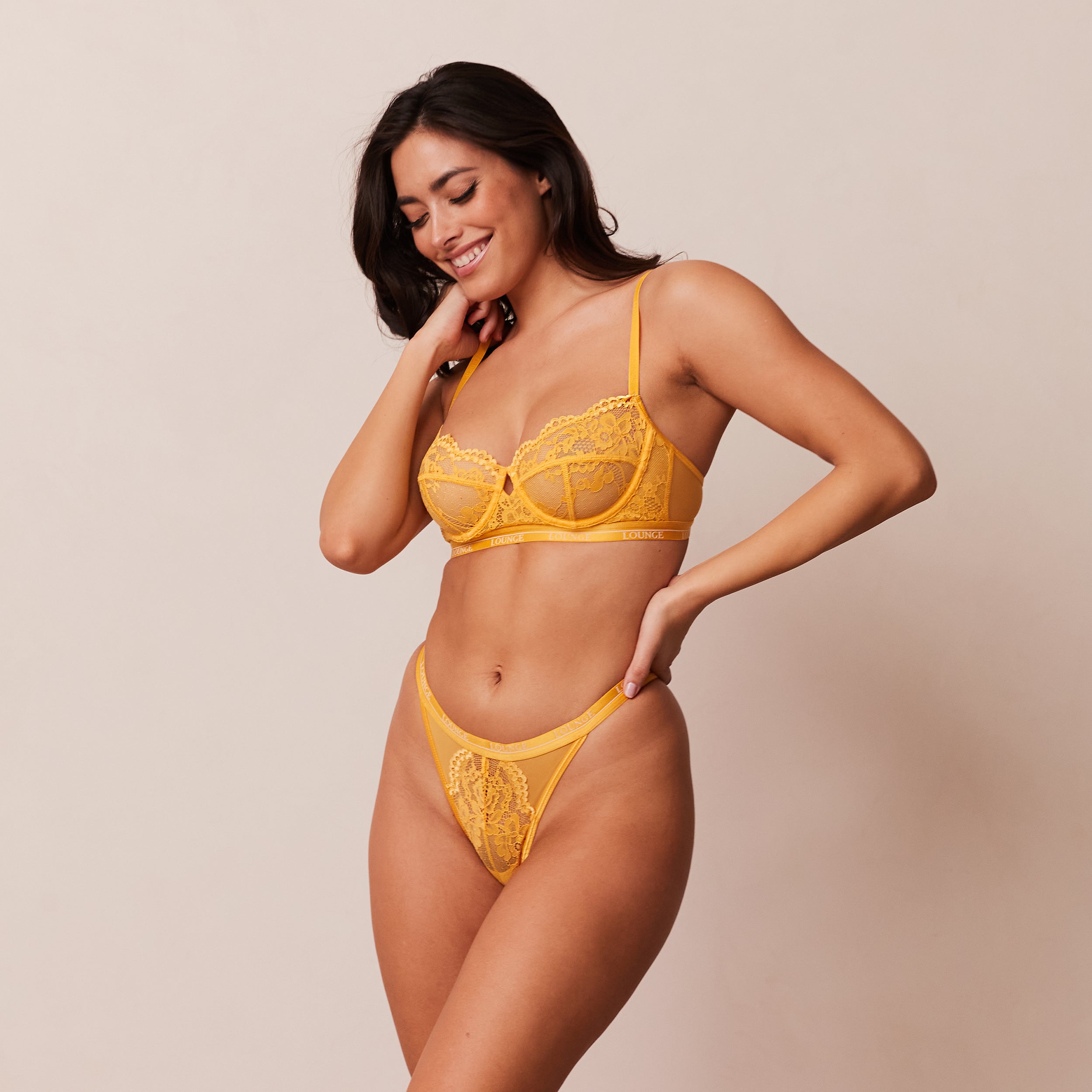 Blossom Balcony Bra Mustard - Comfortable Lace Underwire Bra for Women, Perfect for Everyday Wear & Special Occasions