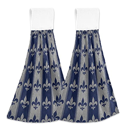 Navy Blue Fleur De Lis