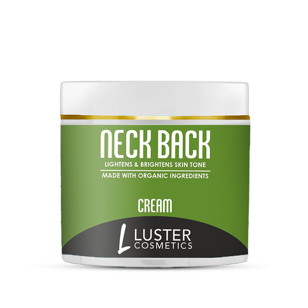 Luster Cosmetics Neck & Back Brightening Cream - Bearberry Extract, Shea Butter, Vitamin C & E for Skin Tone Lightening | Paraben-Free, All Skin Types | Women & Men | 100g | Perfect for Dark Spots, Sun Damage & Evening Skin Tone