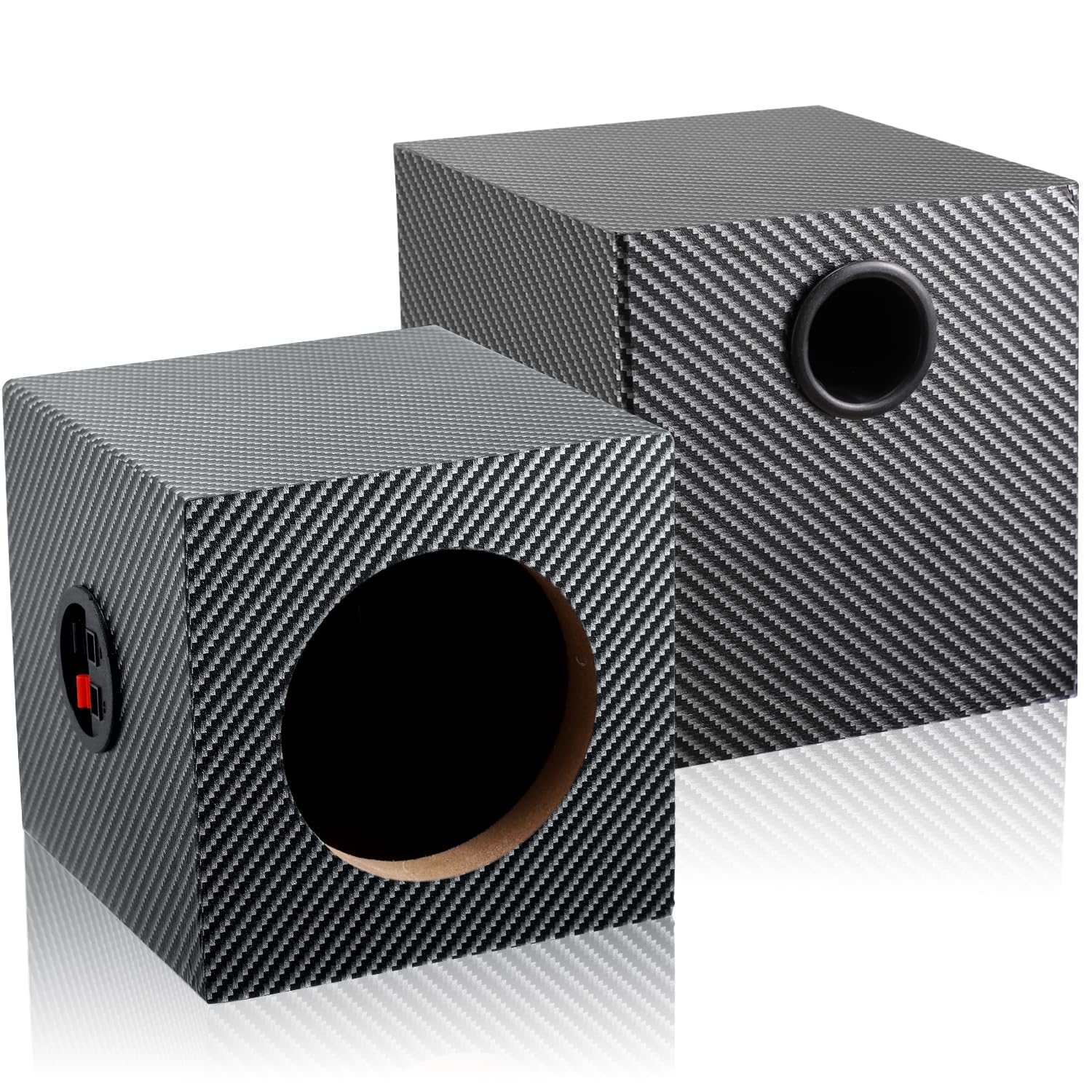 6.5 Inch Wooden Car Speaker Enclosures - Premium Sound-Absorbing Cotton & Spiked Pads for Enhanced Audio - Perfect for Home Theater & Vehicle Sound Systems - American-Made Car Audio Cabinets for Superior Sound Quality