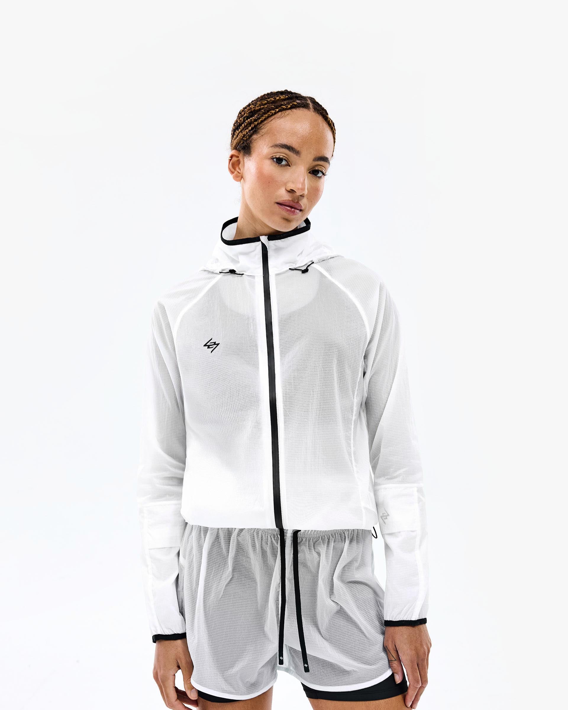 247 Fly Running Jacket for Men & Women - Lightweight Waterproof Windbreaker - Reflective White Outdoor Sports Jacket - Perfect for Jogging, Hiking, Cycling & Night Running