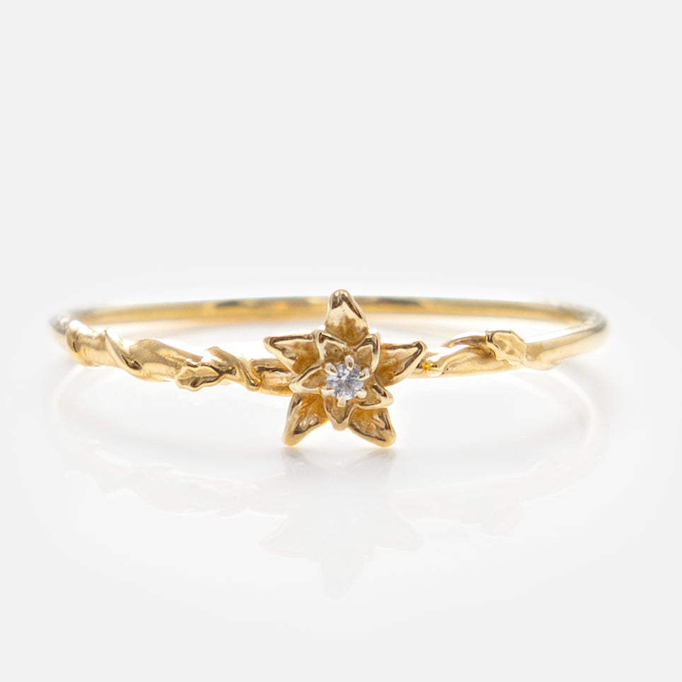 Solid Gold Birth Flower Ring - Personalized Zodiac Jewelry for Women - Perfect Gift for Birthday, Anniversary & Special Occasions