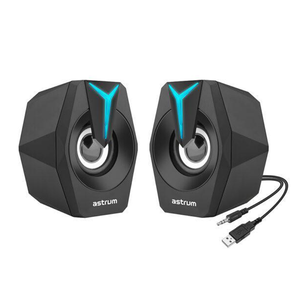 Astrum 2.0CH USB Multimedia Speaker with RGB LED Lights - Portable Computer Speakers for PC/Laptop/Desktop - Perfect for Gaming, Music & Home Office Use