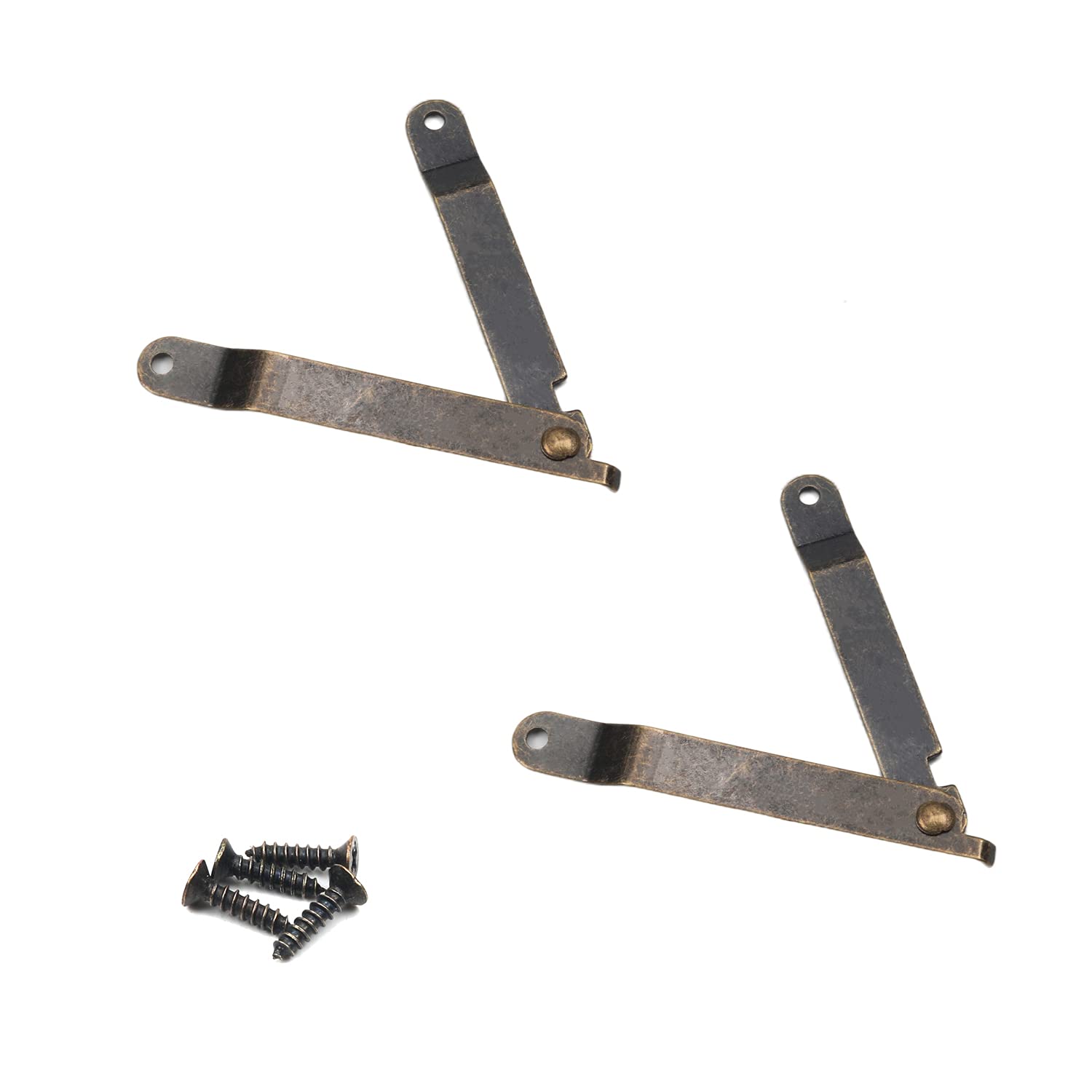 Heyiarbeit 2-Pack Bronze Folding Lid Support Hinges - Heavy Duty Cabinet Hinges for Lift Up Lid, Cupboard, Display Furniture, Storage Box - Perfect for Kitchen Cabinets, Jewelry Boxes & DIY Furniture Projects