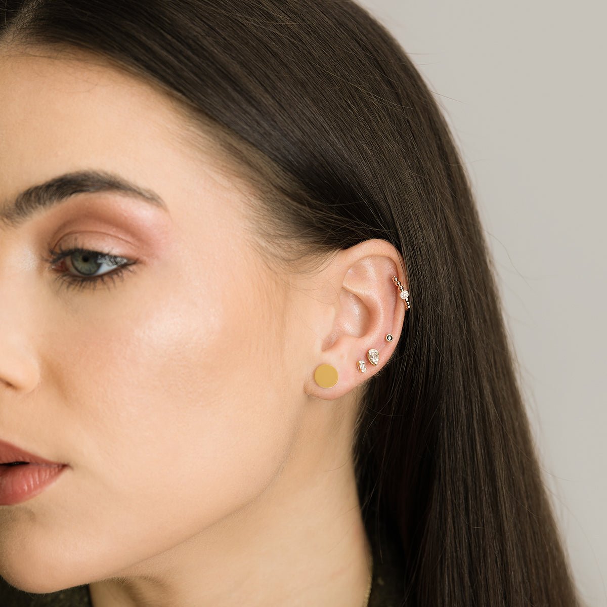 10k Yellow Gold Baguette Mixed Diamond Screw Back Earrings – Elegant & Secure for Everyday Wear, Parties & Special Occasions