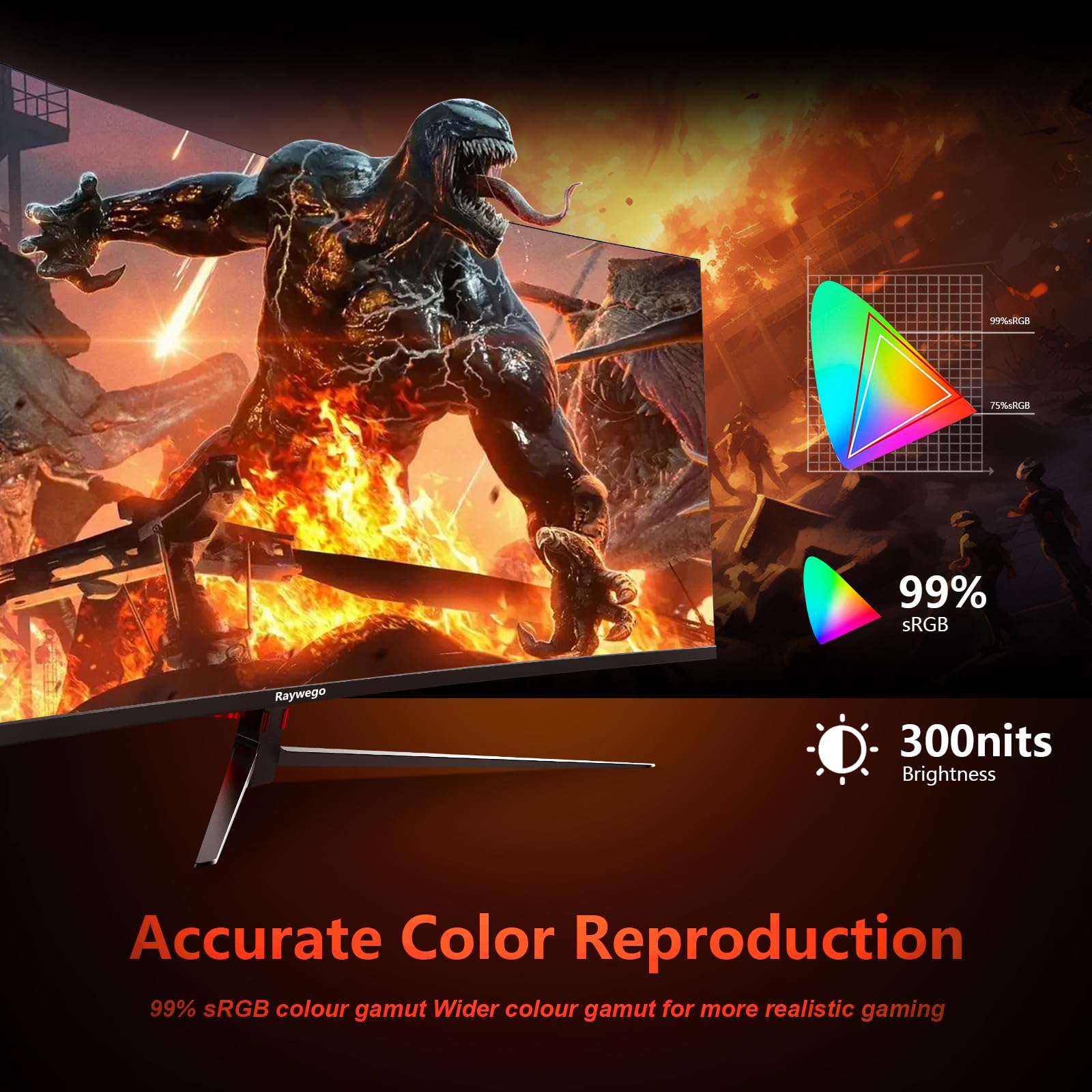 27 inch Curved Gaming Monitor 180Hz Full HD 1080P 1800R LED Computer Display with FreeSync & Eye-Care Technology, VESA Mount, DP & HDMI Ports, IPS Panel - Perfect for Competitive Gaming, Streaming & Home Office Work