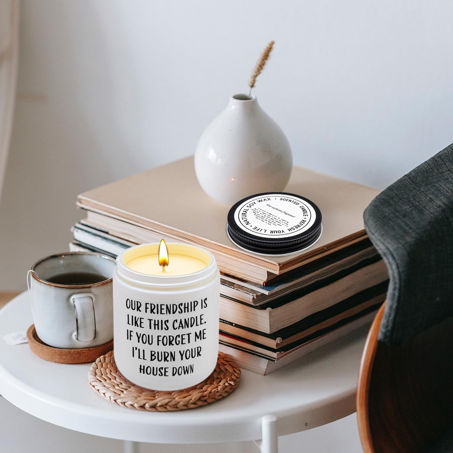 Premium Lavender Scented Soy Candle - Funny Friendship Gift for Women | Birthday & Christmas Present | Relaxing Home Decor & Aromatherapy