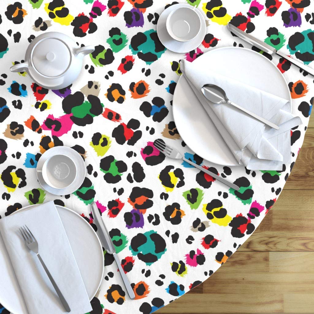 Custom Leopard Print Cotton Sateen Tablecloth 70
