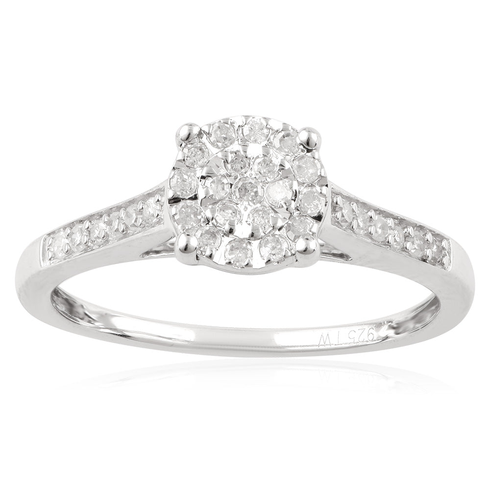 1 Carat Look Diamond Ring - 0.15ct Brilliant Cut Sterling Silver Engagement Ring for Women - Perfect for Proposals, Anniversaries & Special Occasions