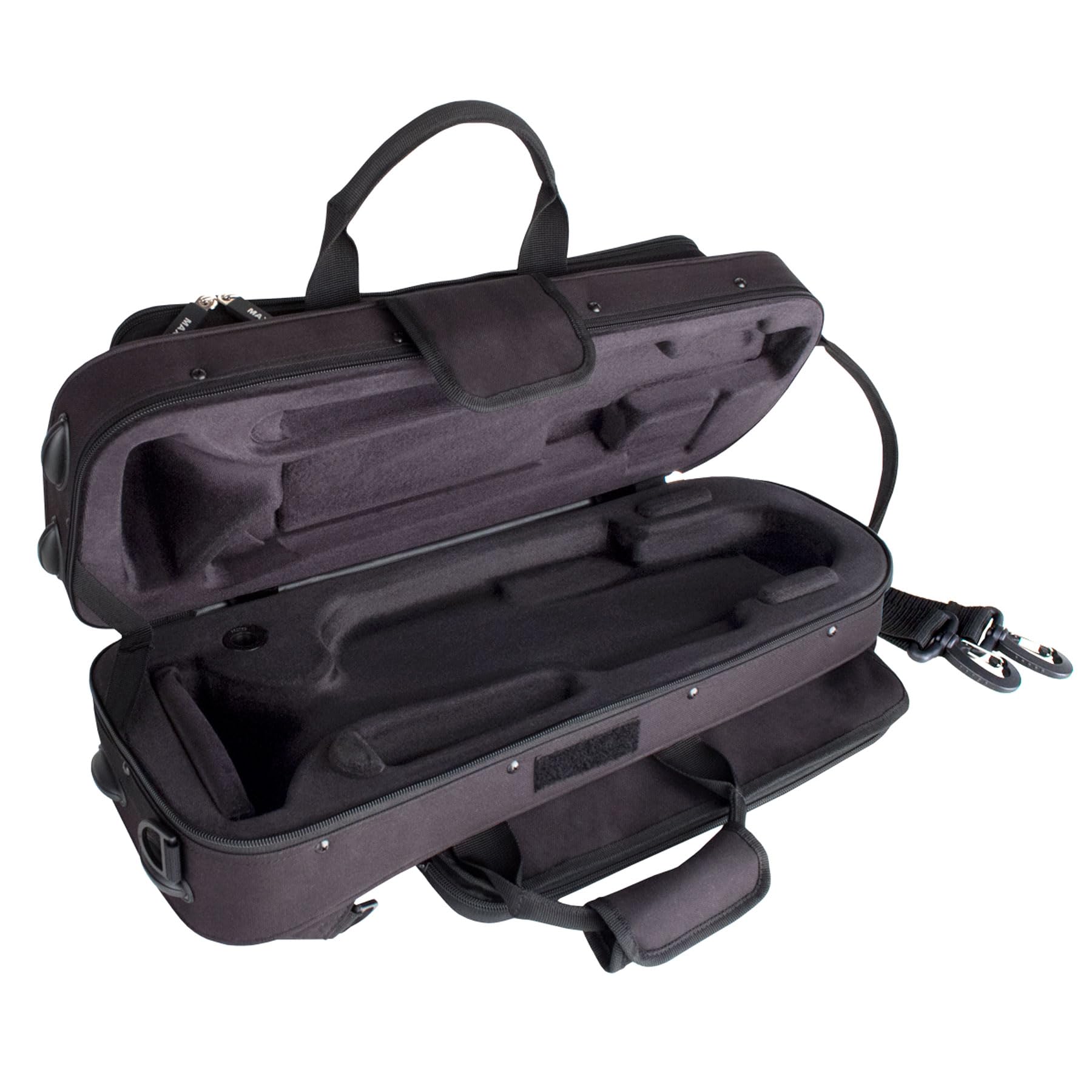 Protec MX301CT Contoured MAX Trumpet Case with Sheet Music Pocket - Durable Black Instrument Storage for Travel & School Band | Fits Most Trumpet Models