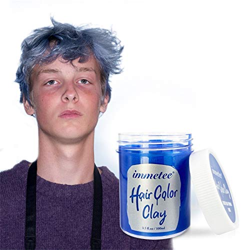 Temporary Hair Dye Wax - 4 Vibrant Colors (Blue) | Non-Permanent Hair Color Cream for Parties, Cosplay & Halloween | Washable Disposable Hair Styling Mud for Costumes & Special Events