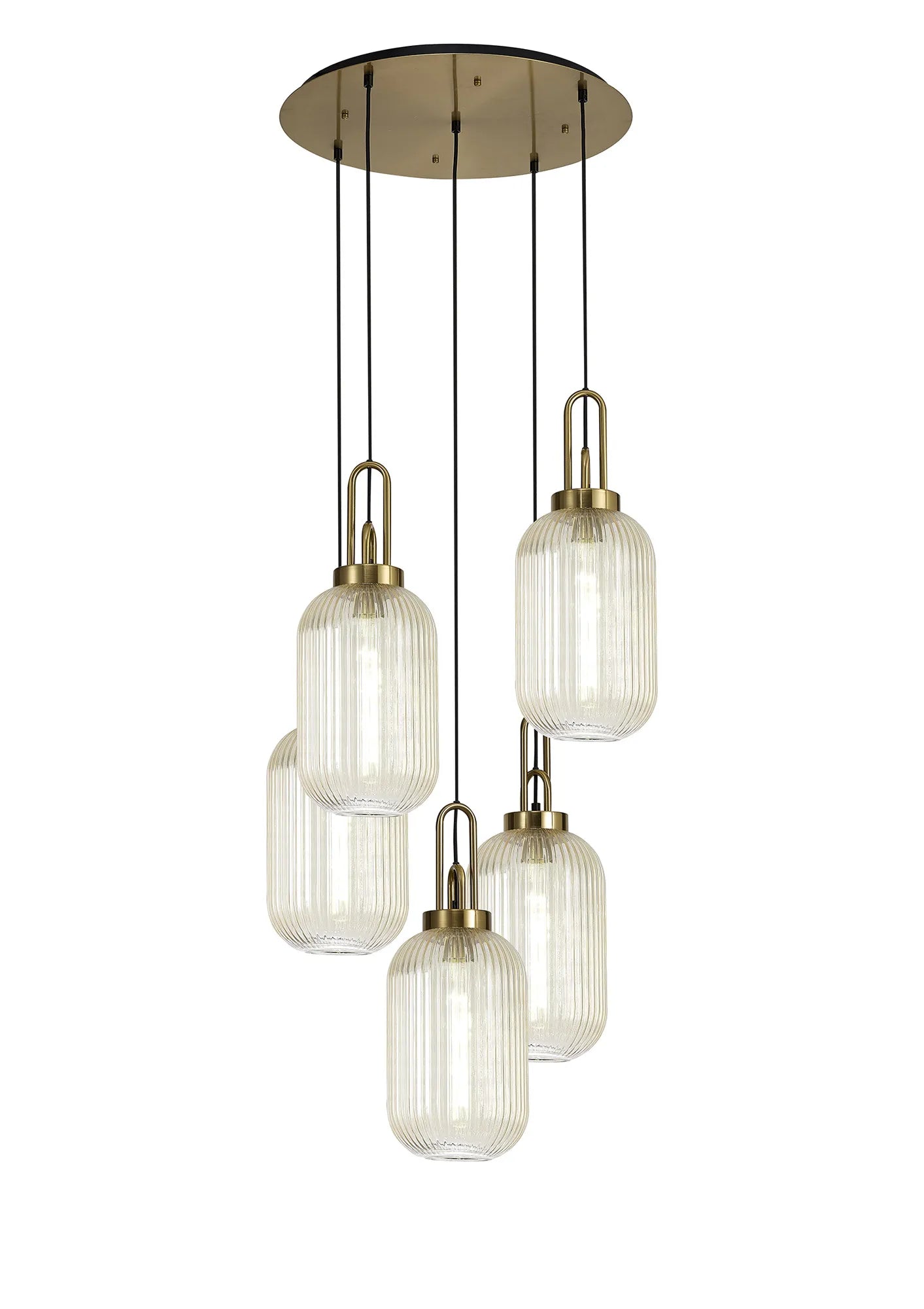 Stylish Cadiz 5-Light Cluster Pendant Light Fixture - Modern Ceiling Lighting for Dining Room, Kitchen & Living Room