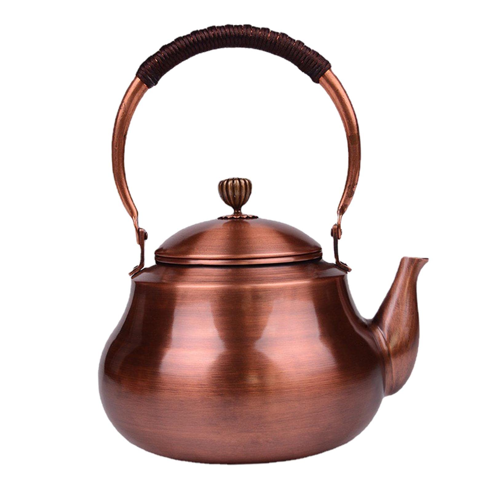 Premium Copper Stovetop Kettle - Anti-Scalding Handle for Coffee & Tea - Works on Electric, Induction & Gas Stoves - Perfect for Home, Office & Camping Use