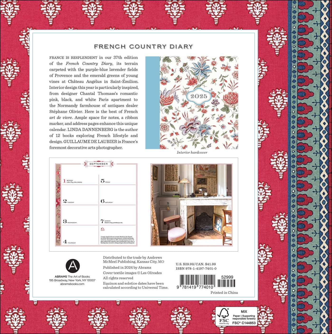 French Country Diary 2025 Engagement Calendar - Floral Weekly/Monthly Planner with Inspirational Quotes - Perfect for Home Office, Gift Giving & Personal Organization